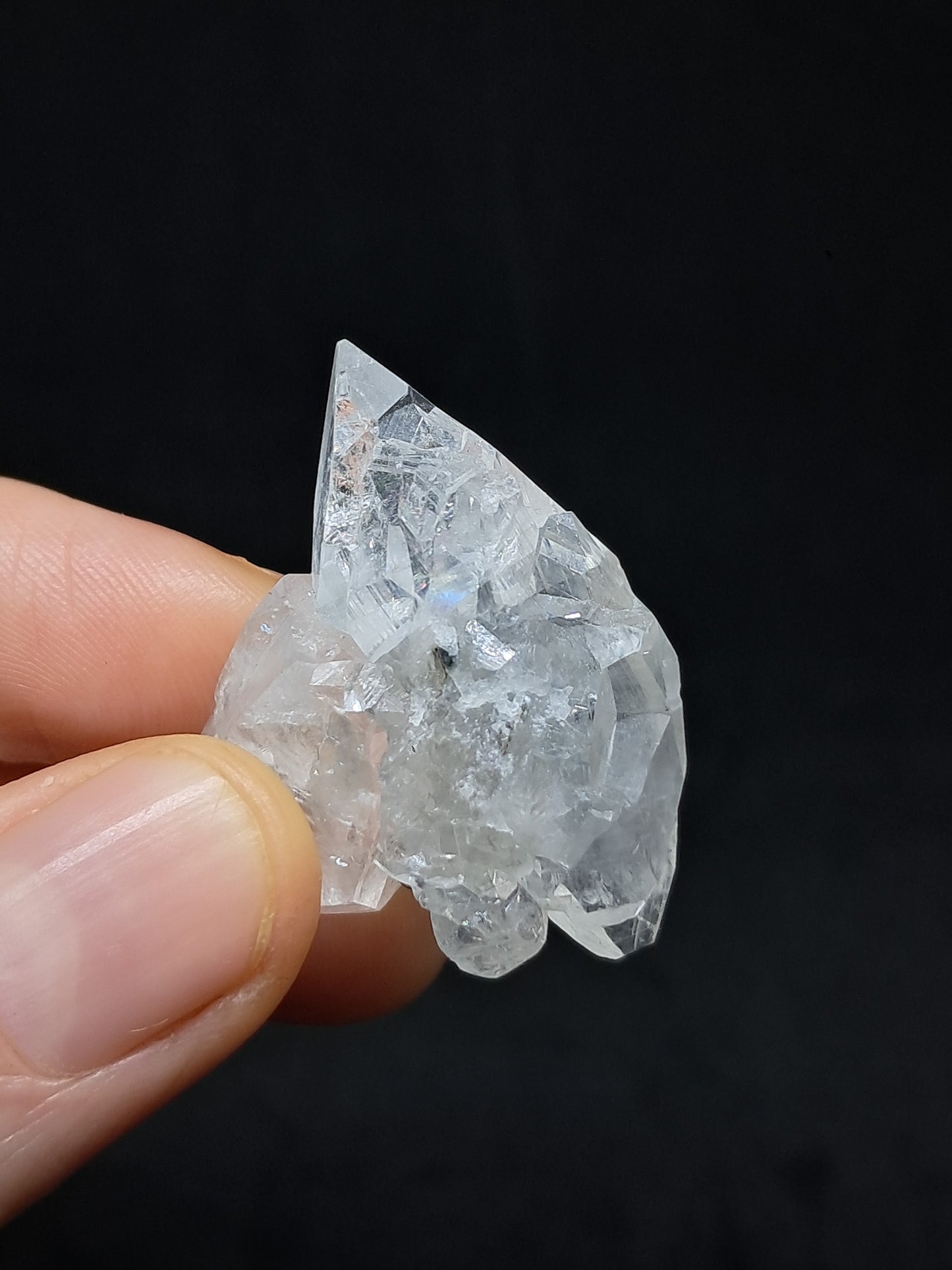 Clear Apophyllite Biterminated Point (Ajanta) Natural Crystal | Mineral Specimen #AP55