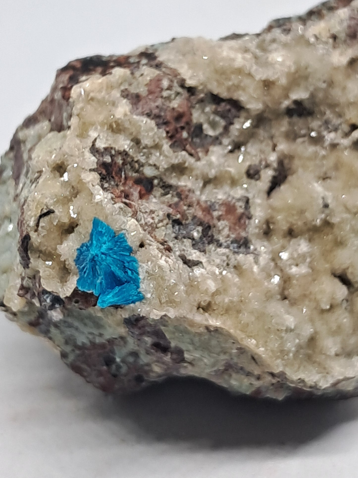 Cavansite on Heulandite Matrix (Pune) Rough Stone | Natural Crystal | Rare Mineral Specimen #CV17