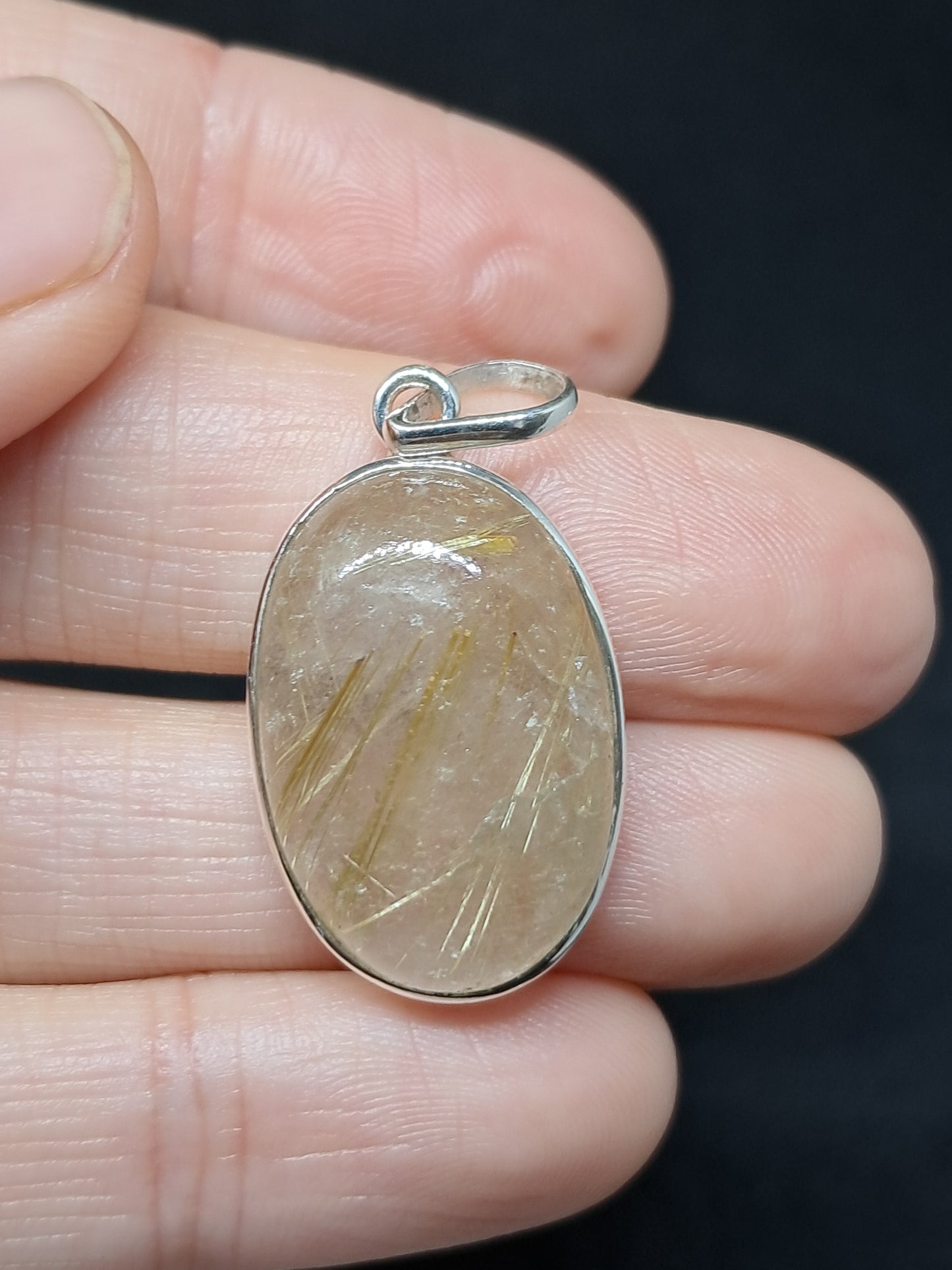 Golden Rutile Quartz Silver Pendant | Jewelry | Necklace