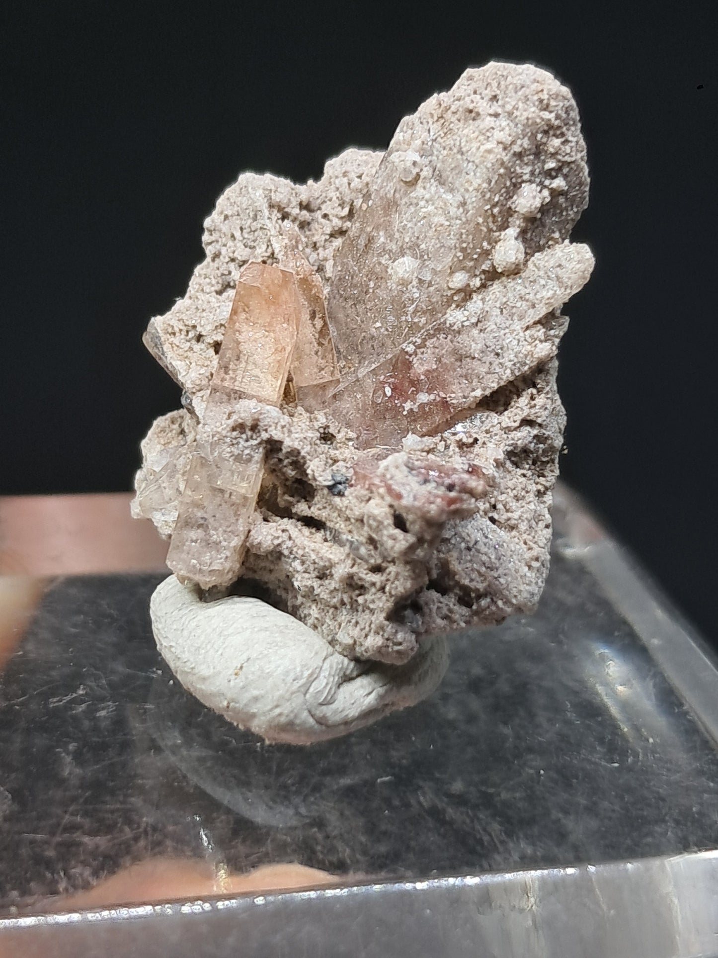 Cristales de topacio natural en matriz (México), piedra preciosa rara | Ejemplar mineral n.° TPZ25