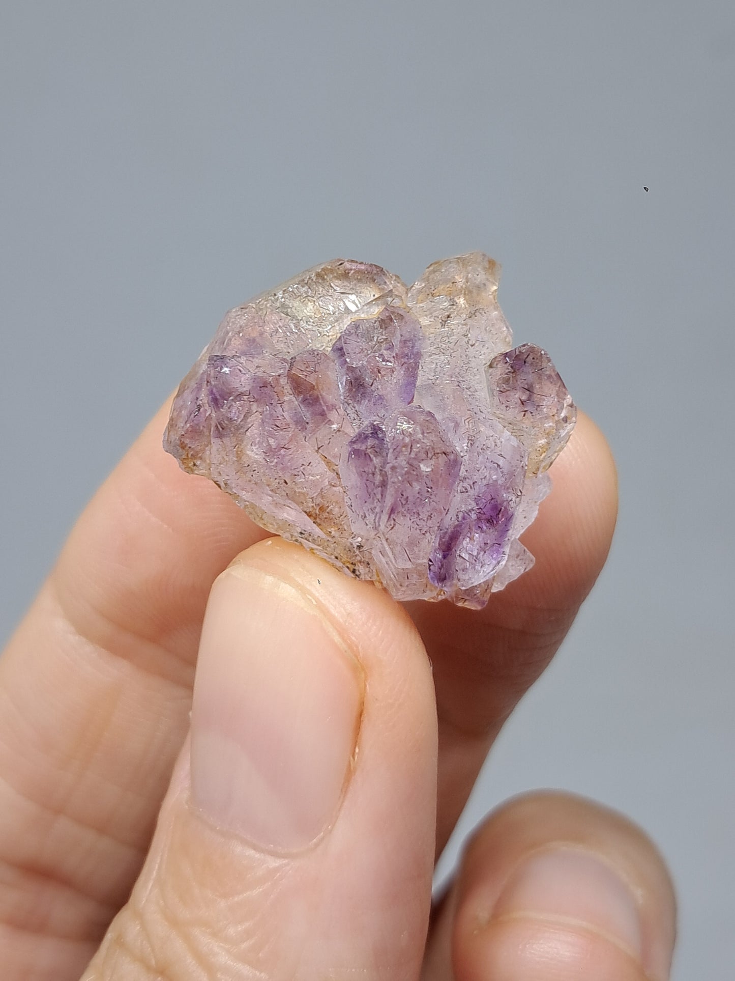Set of 3 Elestial Amethyst from Karur w/ "Super Seven" Inclusions | Natural Crystals | Mineral Specimen #KA168