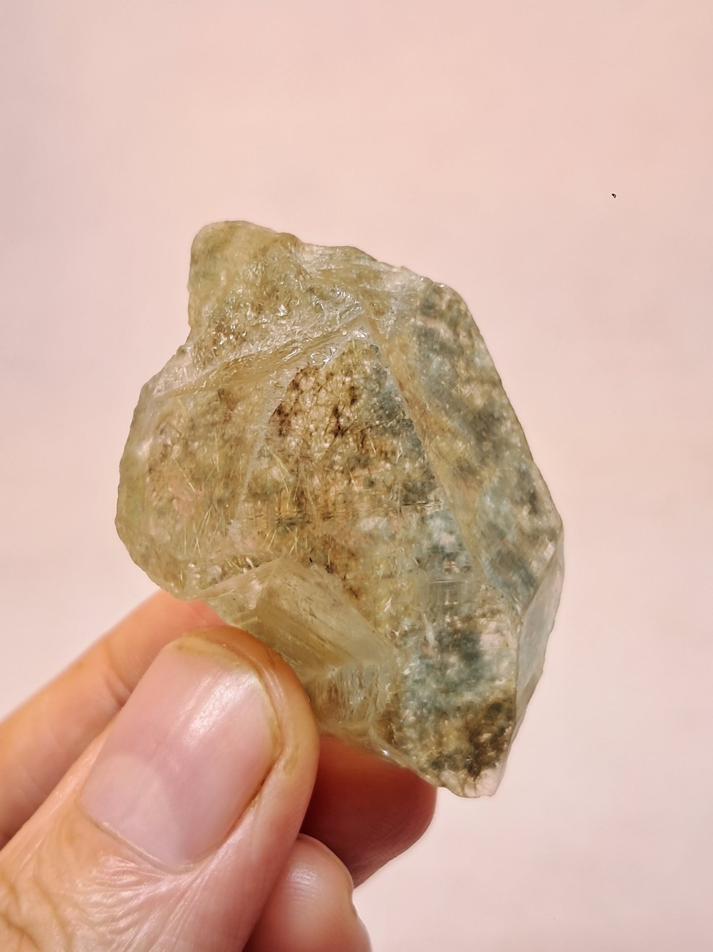 Quartz w/ Chlorite and Golden Rutile Inclusions (Himachal Pradesh) Rough Stone | Natural Crystal | Mineral Specimen #CH40