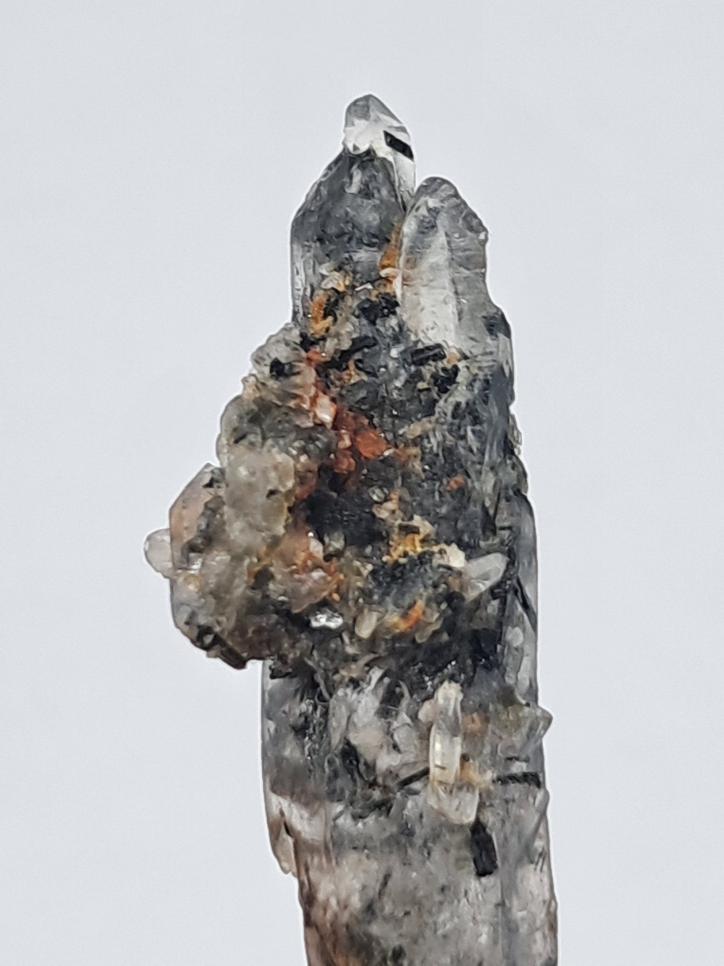Tourmalinated Quartz natural crystal point (Non-precious natural stone) #TQ19