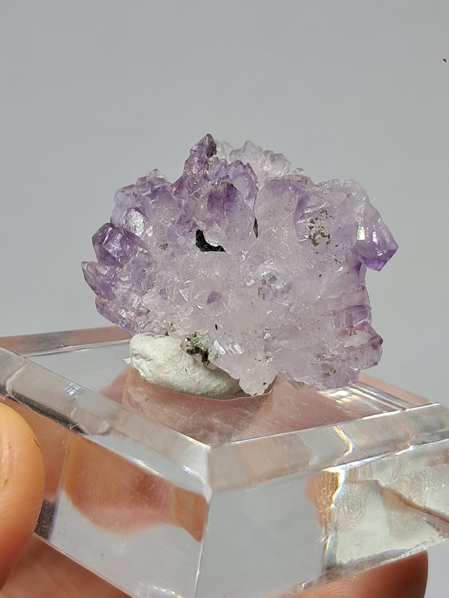 Amatista Elestial (Karur) | Cúmulo de cristales en bruto | Piedra natural | Ejemplar mineral n.° KA129
