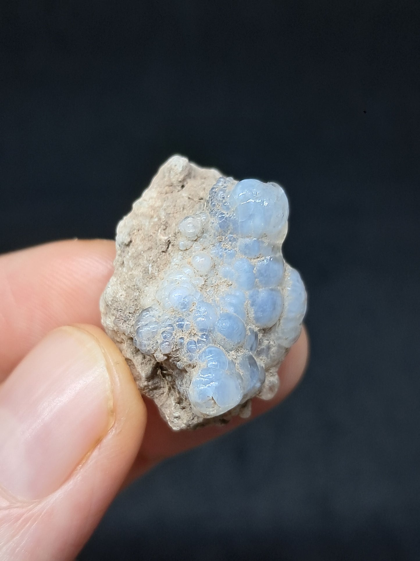 Ópalo hialita en matriz (México), piedra cristalina en bruto | Ejemplar mineral n.° OH7