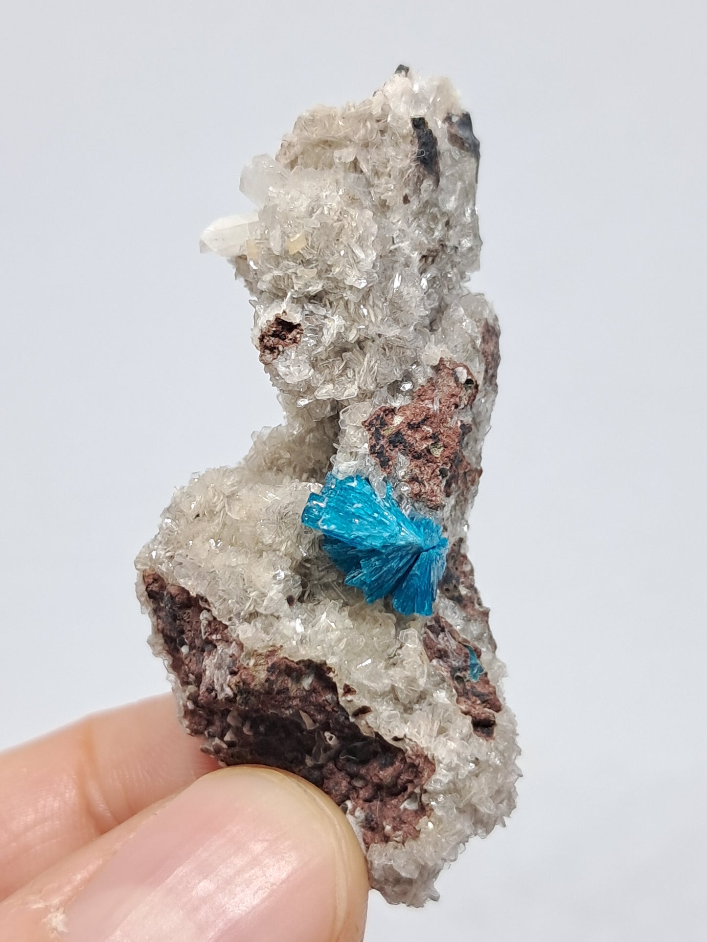 Cavansite on Heulandite Matrix (Wagholi) Rough Stone | Natural Crystal | Rare Mineral Specimen #CV15