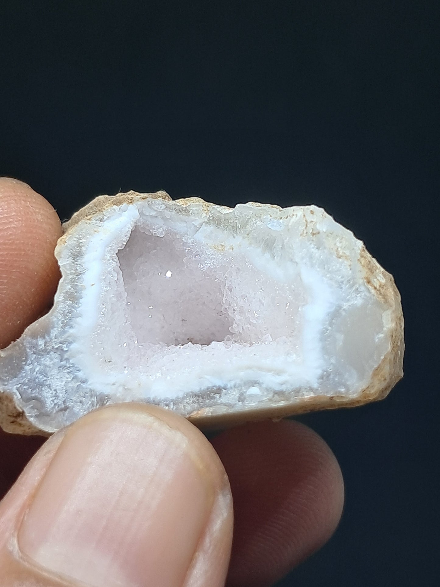 Pink Quartz Geode (Ajanta) | Deep Cavity | Natural Crystal | Chalcedony #GD24