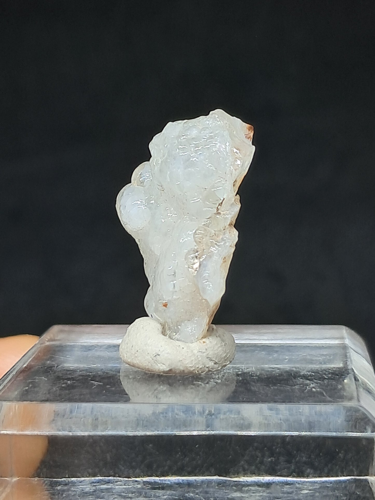 Ópalo hialita reactivo a los rayos UV (México), piedra de cristal en bruto | Ejemplar mineral n.° OH9