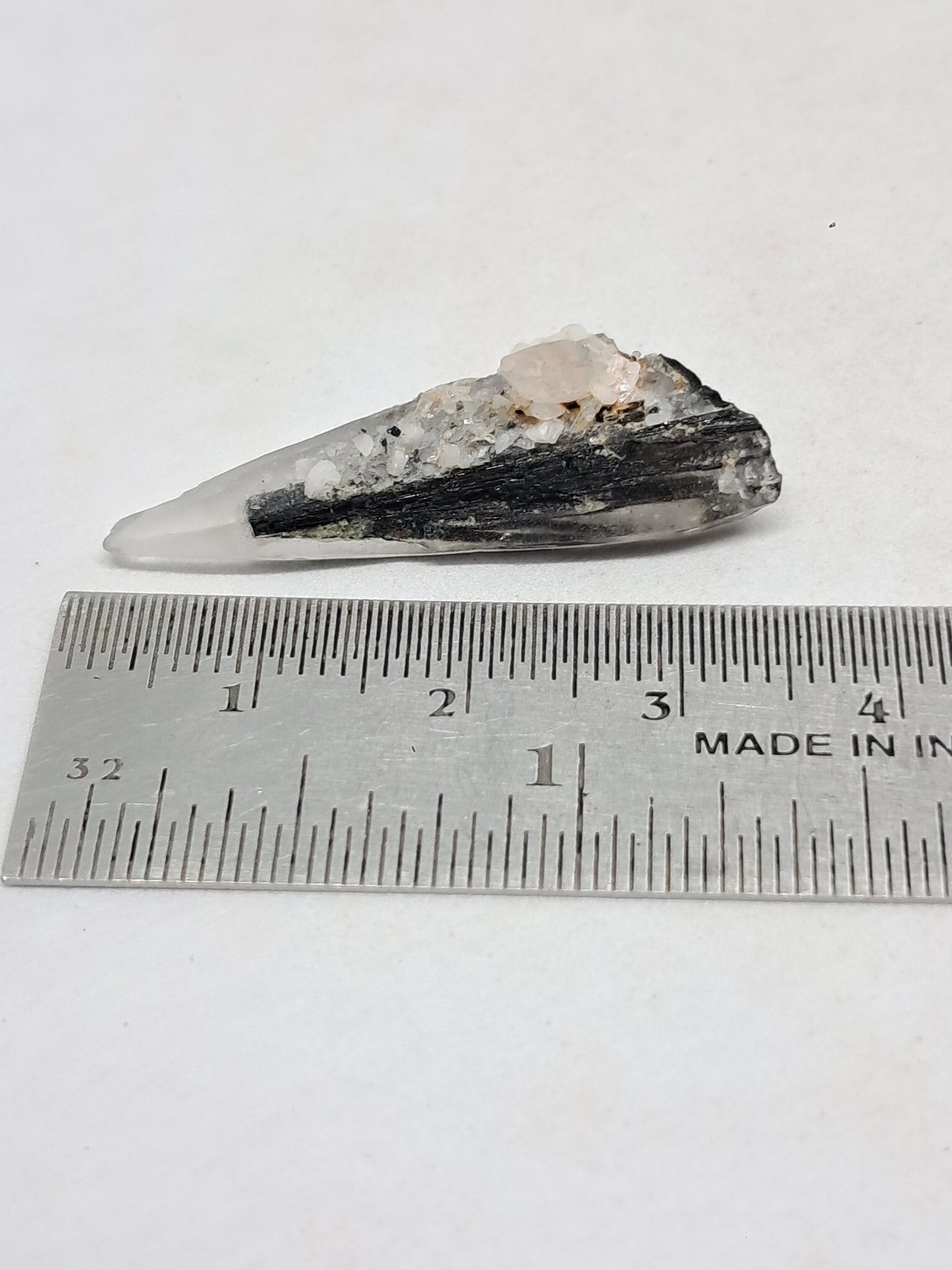Tourmalinated Quartz Crystal Point (Karur) Natural Stone | Mineral Specimen #TQ26