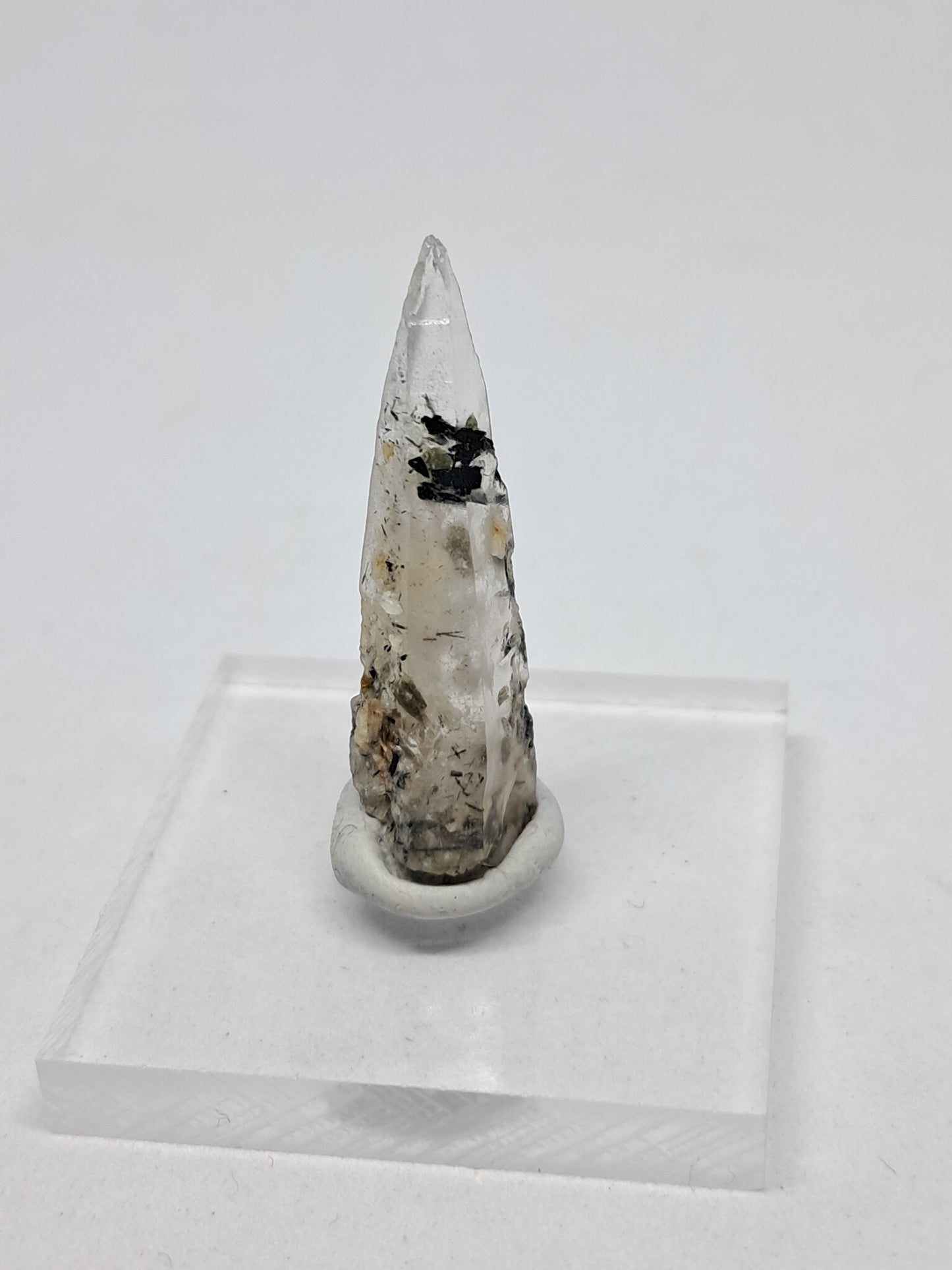 Tourmalinated Quartz w/ Mica and Feldspar Inclusions (Karur) Natural Crystal Point | Mineral Specimen #TQ18