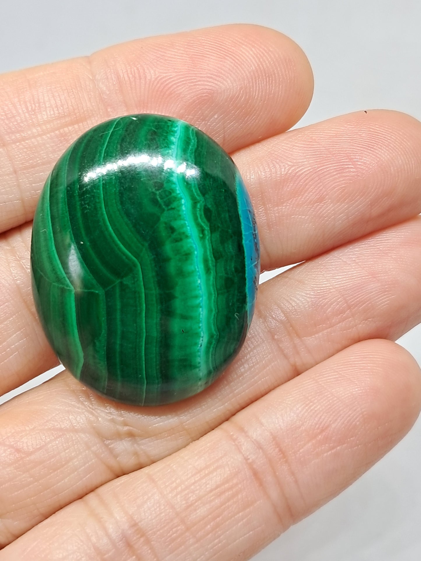 Chrysocolla Malachite Palmstone (Democratic Republic of Congo) Polished Natural Stone