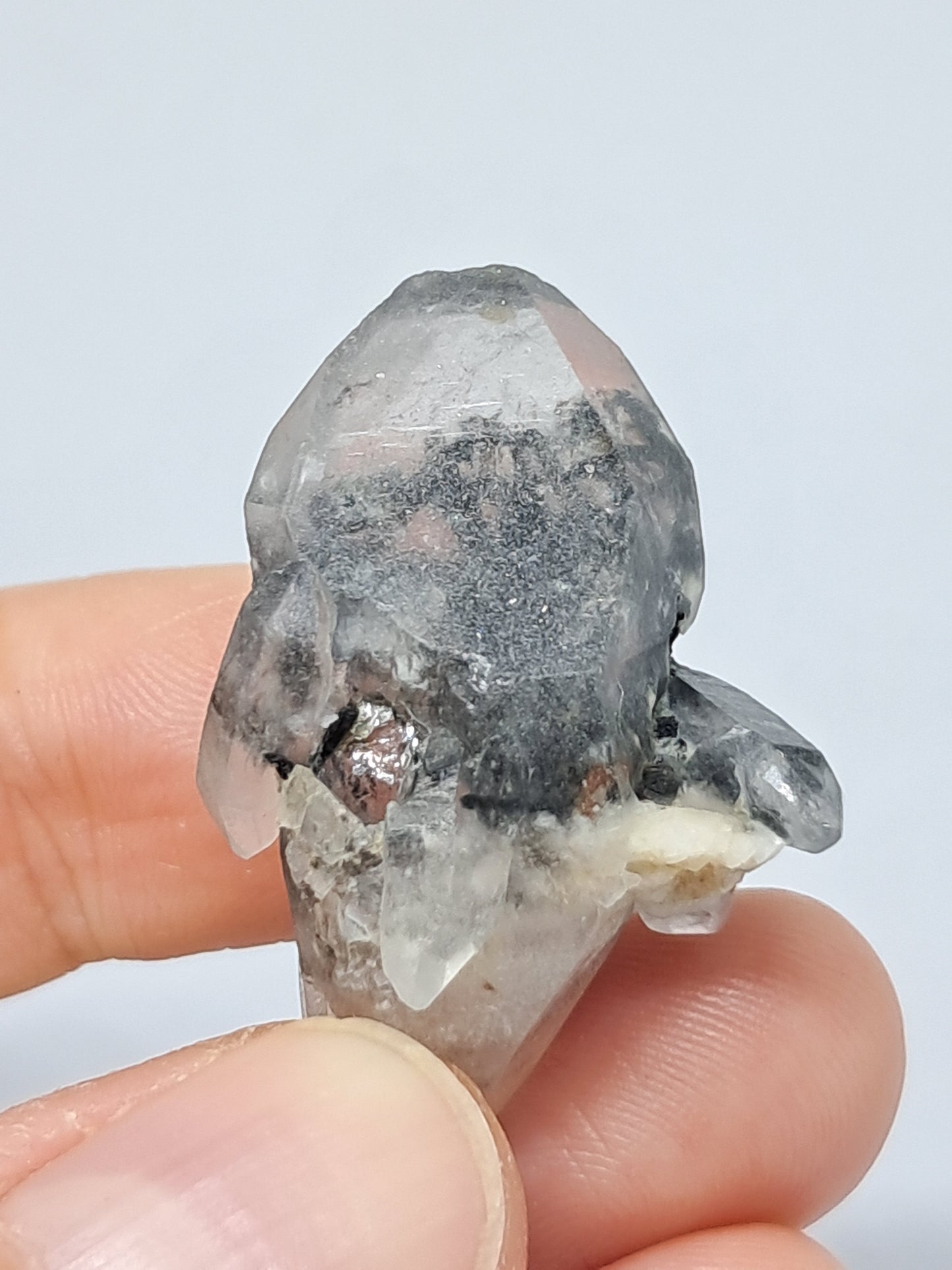 Tourmalinated Quartz natural crystal point (Non-precious natural stone) #TQ6