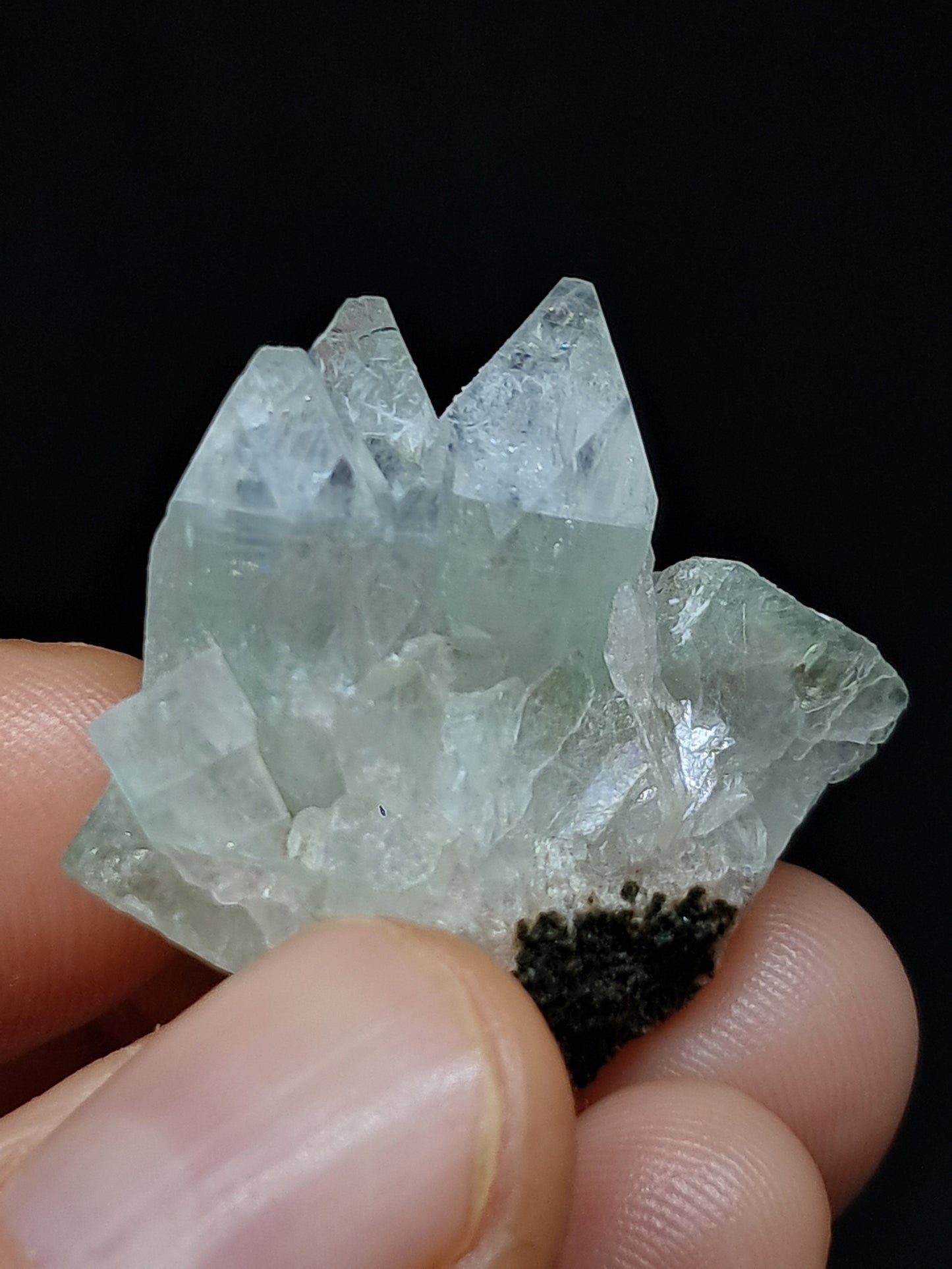Green Apophyllite Crystal w/ Okenite (Ajanta) Natural Point | Mineral Specimen #AP64