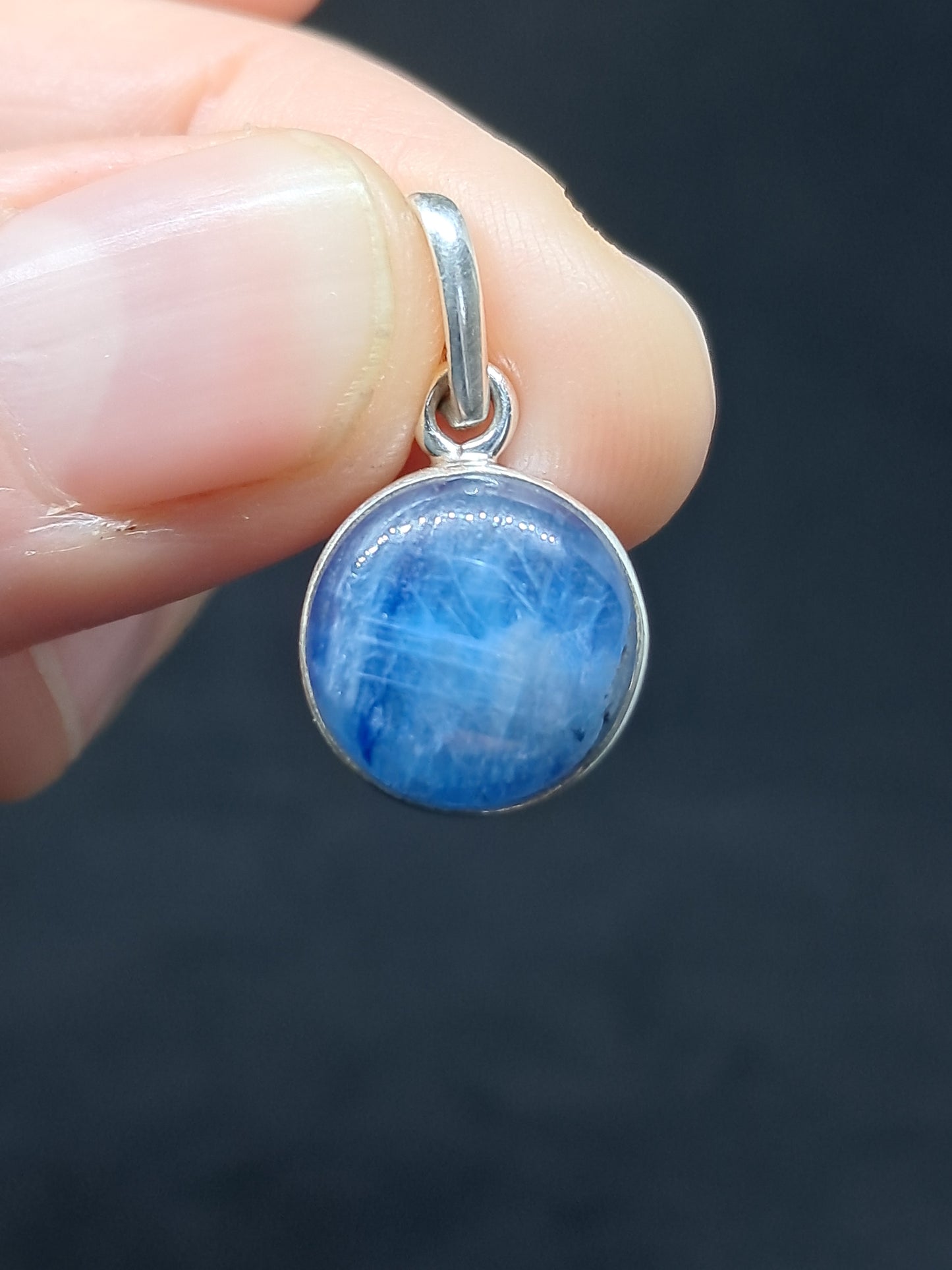 Blue Kyanite Silver Pendant