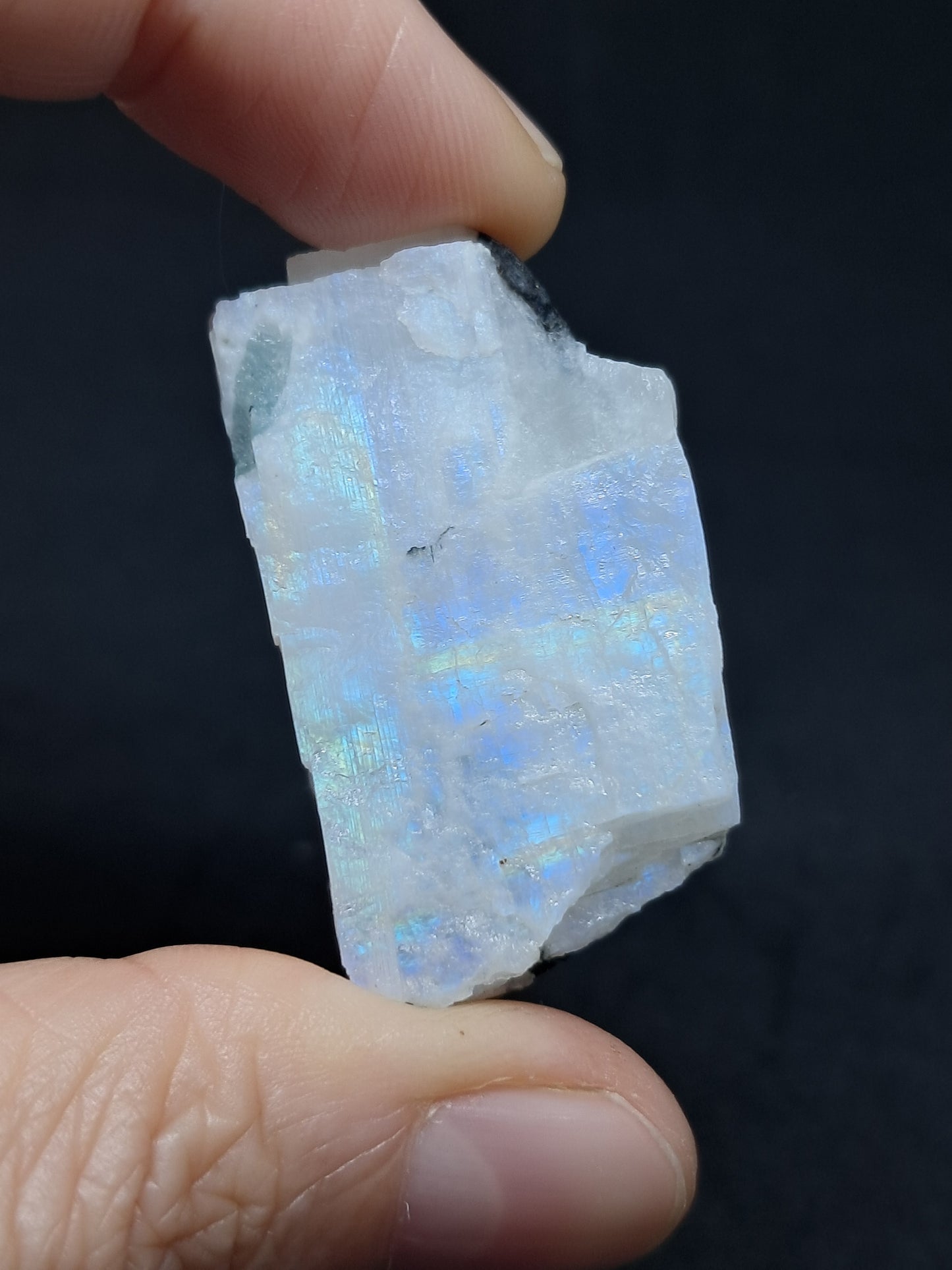 Rainbow Moonstone with Aquamarine inclusion (Non-precious natural stone) #MN5