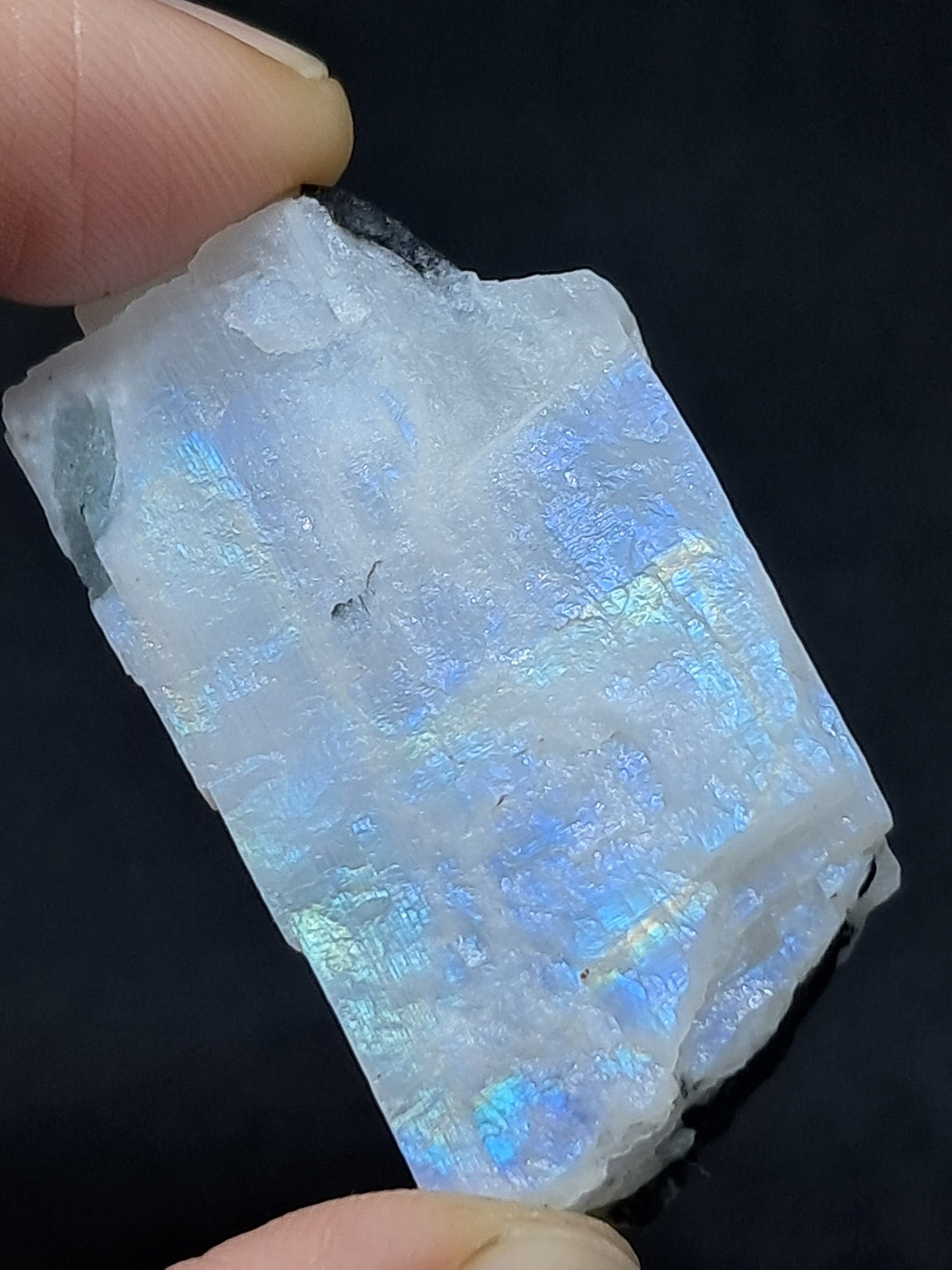 Rainbow Moonstone with Aquamarine inclusion (Non-precious natural stone) #MN5