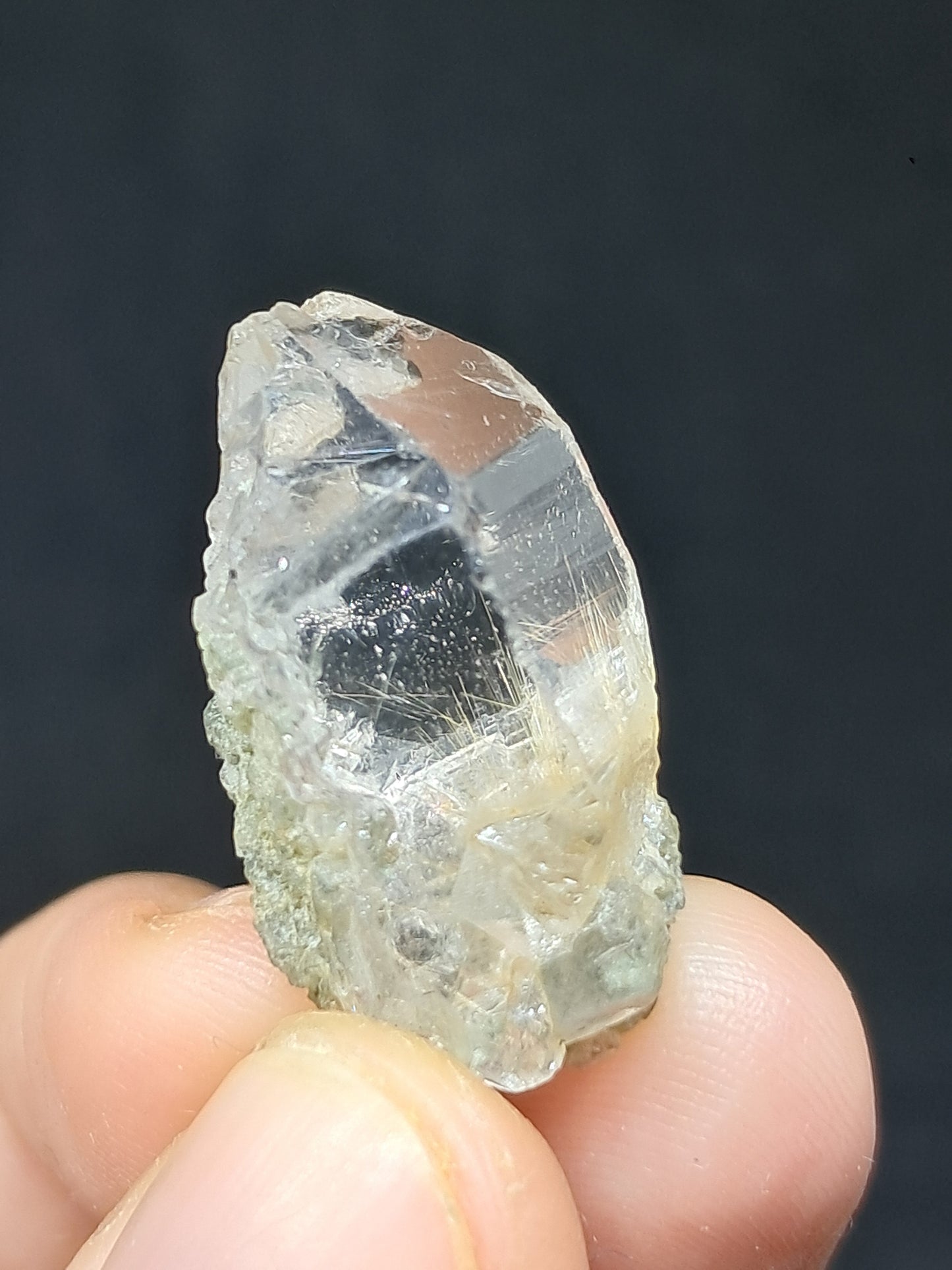 Quartz w/ Chlorite and Golden Rutile Inclusions (Kullu) Rough Stone | Natural Crystal Point | Mineral Specimen #CH48