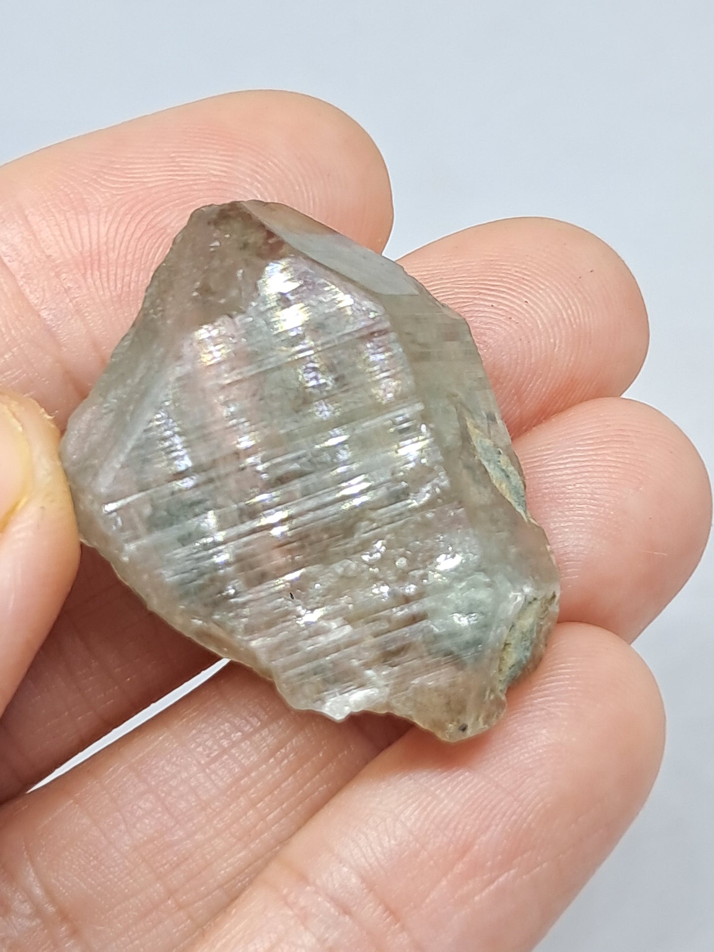 Quartz w/ Chlorite and Golden Rutile Inclusions (Kullu) Rough Stone | Natural Crystal Point | Mineral Specimen #CH44