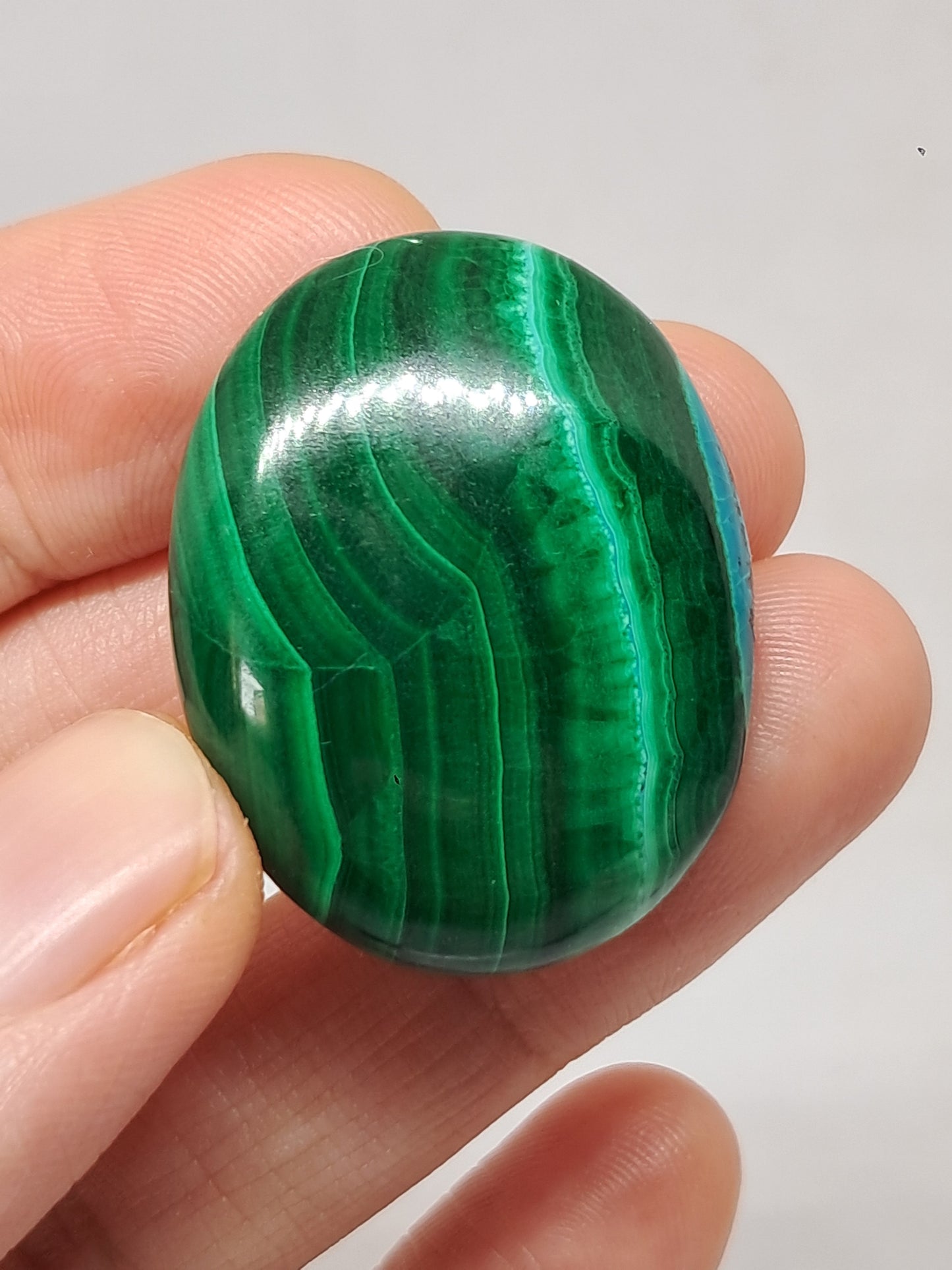 Chrysocolla Malachite Palmstone (Democratic Republic of Congo) Polished Natural Stone