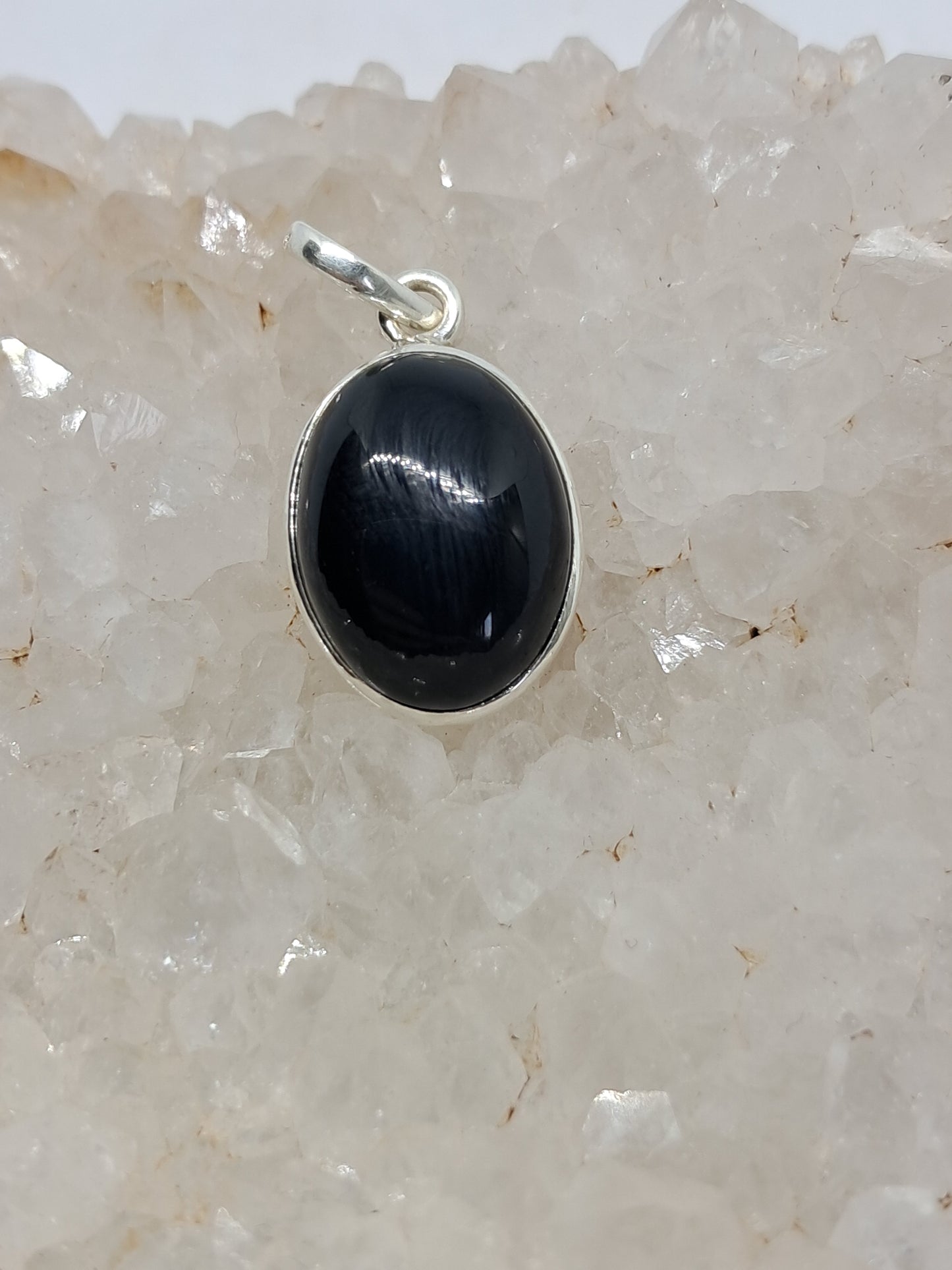 Black Onyx Silver Pendant