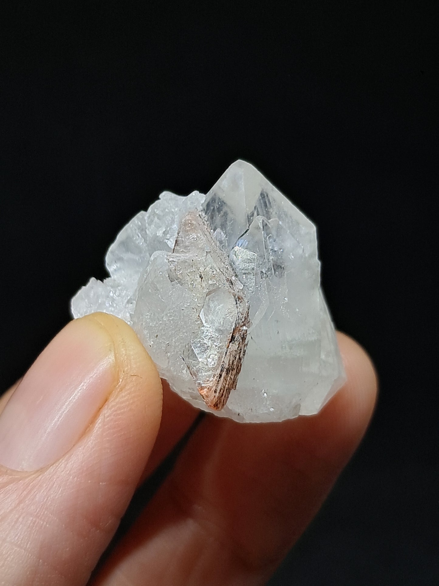 Clear Apophyllite Point w/ Heulandite (Ajanta) Natural Crystal | Mineral Specimen #AP56