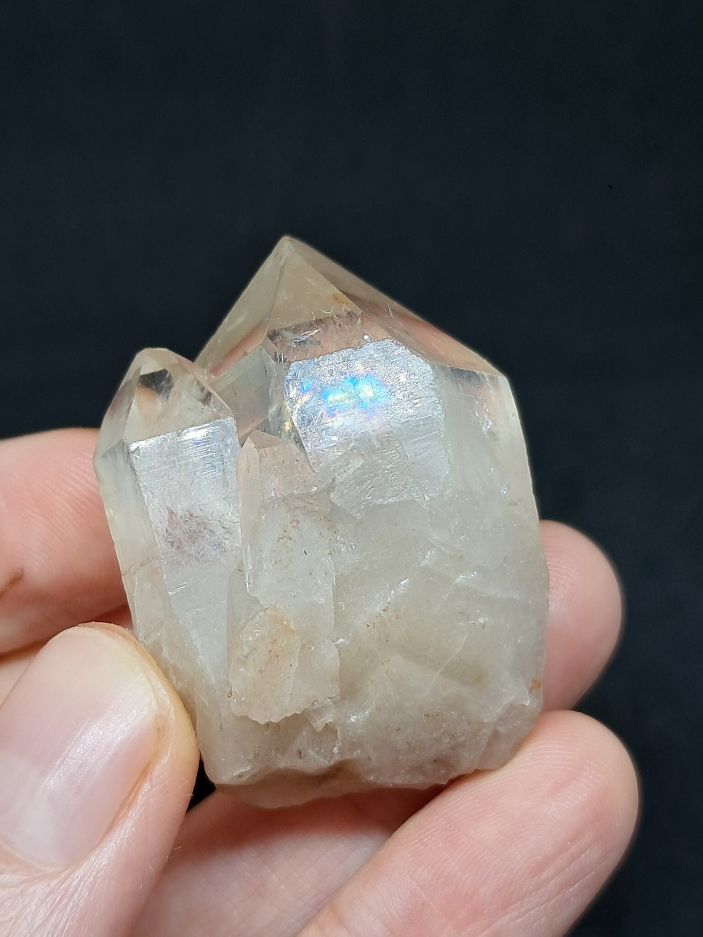 Natural Citrine "Kundalini" with Rainbows (Democratic Republic of Congo) Twinned Crystal Point | Mineral Specimen) #CTN17