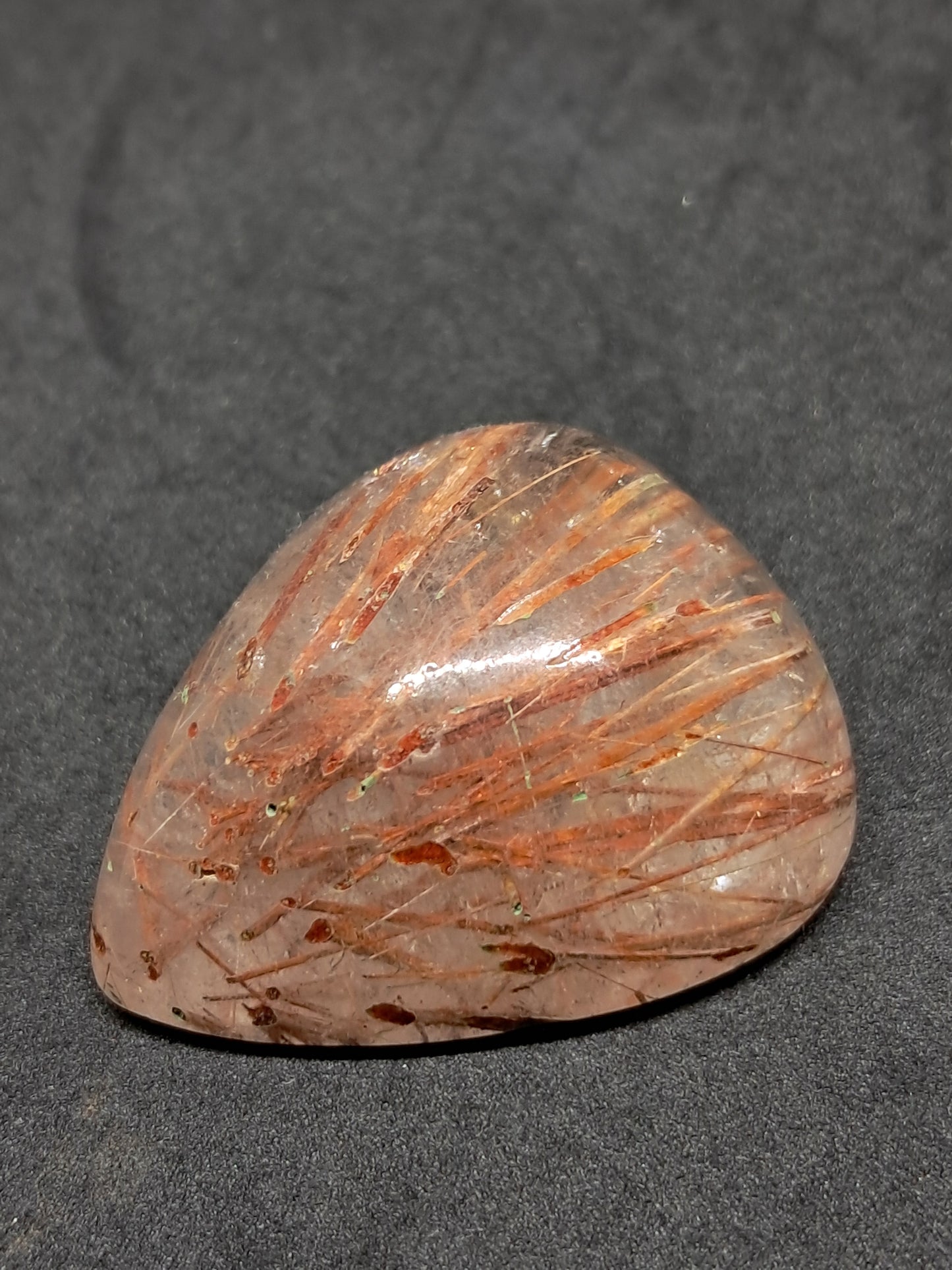 Red Rutile Quartz Cabochon *High Quality* Polished Stone | Copper Rutile | Natural Crystal | Mineral Specimen #PQ7