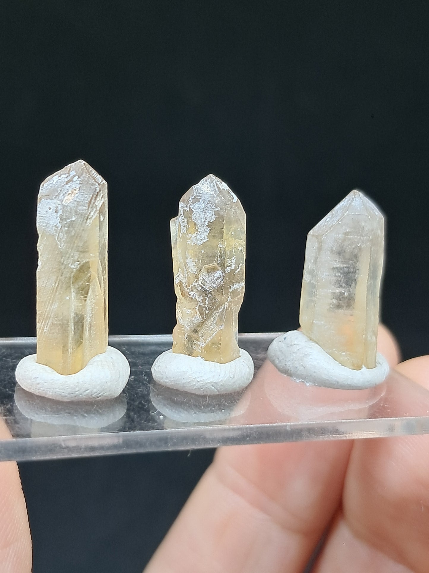 Set of 3 Natural Citrine Points (Karur) | Natural Crystal | Mineral Specimen #CTN38