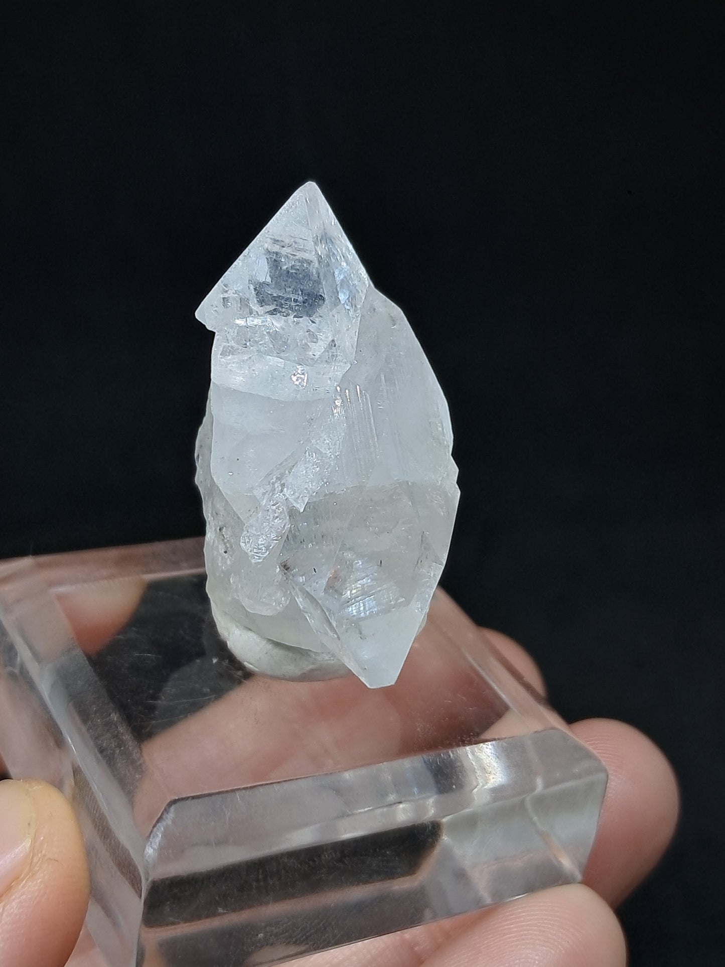 Clear Apophyllite Twinned Crystal (Ajanta) Natural Point | Mineral Specimen #AP58