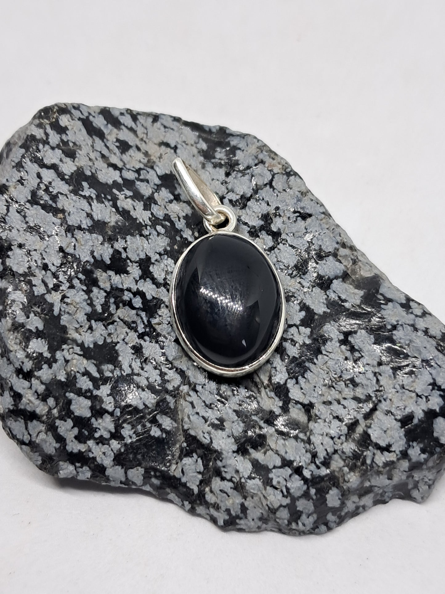 Black Onyx Silver Pendant