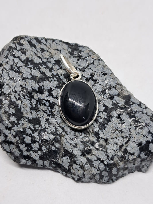 Black Onyx Silver Pendant | Jewelry | Necklace