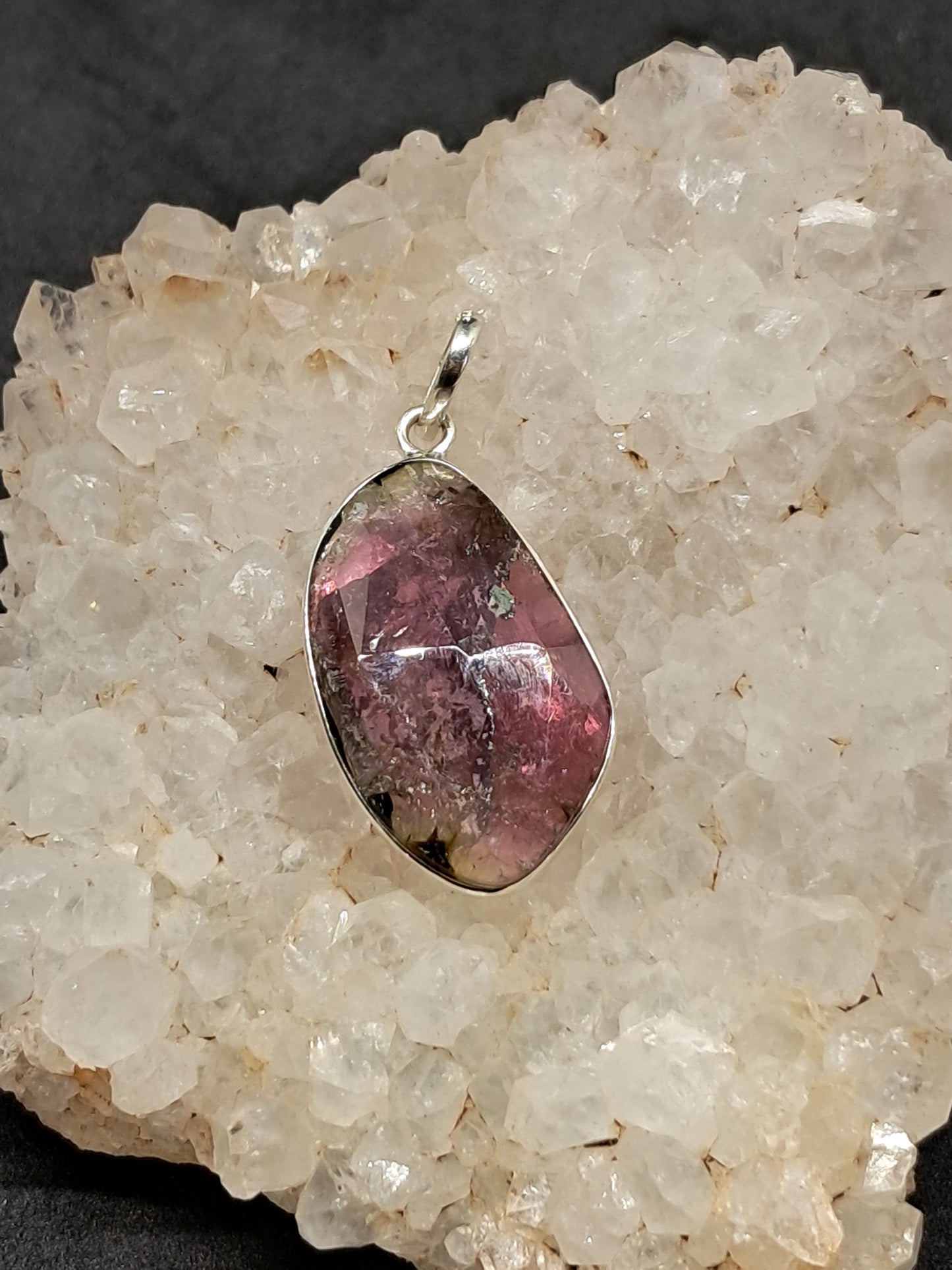 Faceted Pink Tourmaline Silver Pendant | Jewelry | Necklace