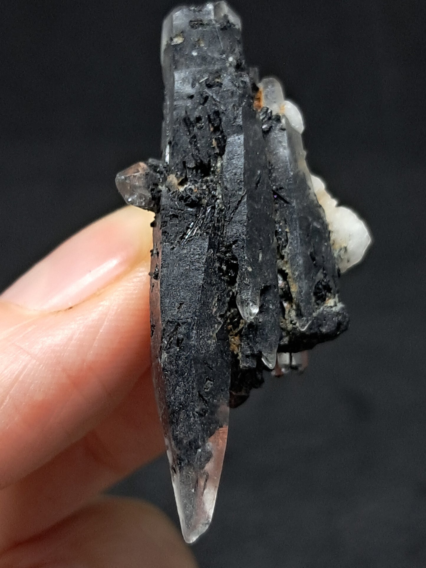 Tourmalinated Quartz Natural Crystal Point (Non-precious stone) #TQ22