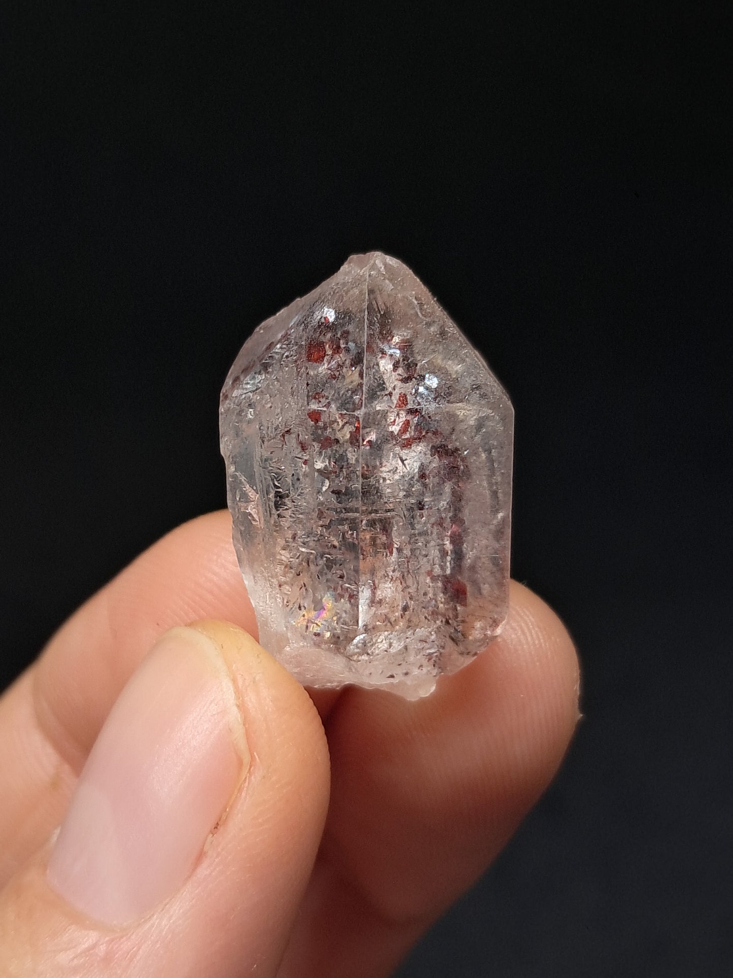 Hematite Included Quartz (Karur) Natural Crystal Point | Mineral Specimen #HPQ63