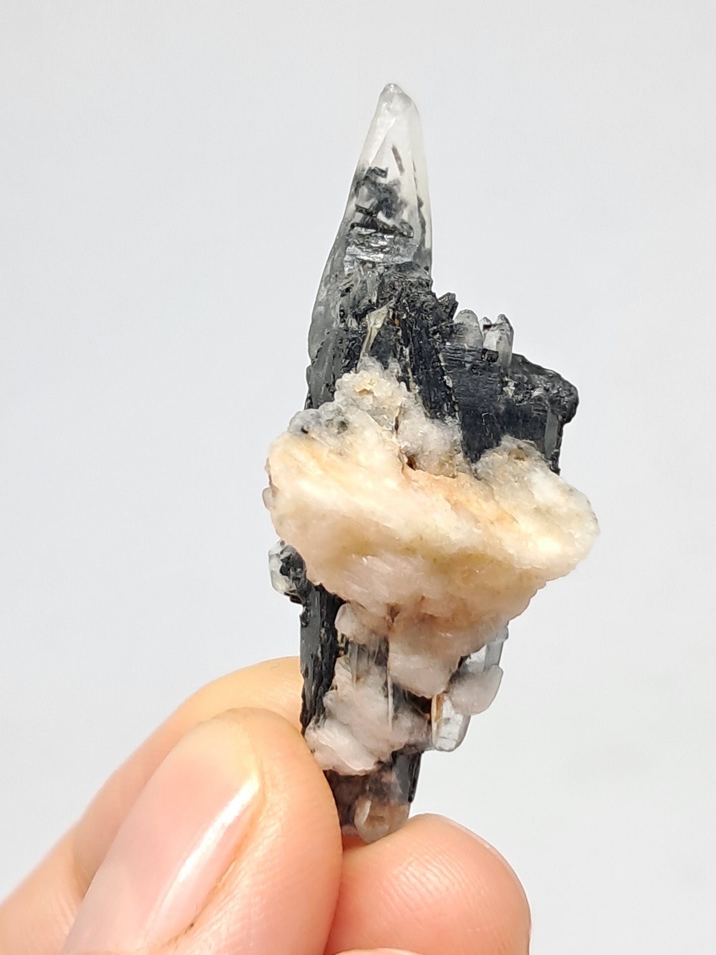 Tourmalinated Quartz Natural Crystal Point (Non-precious stone) #TQ22