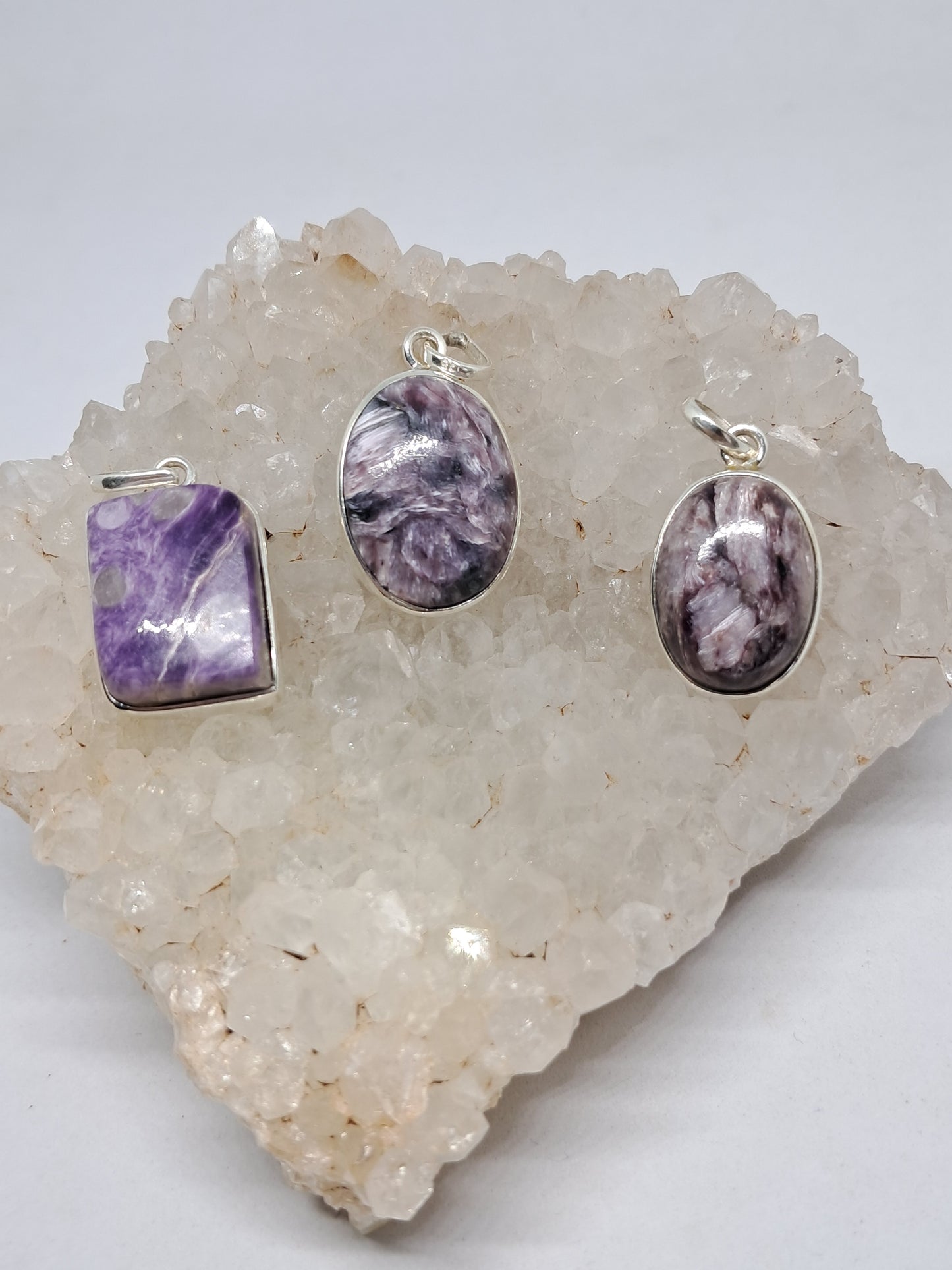 Charoite Silver Pendant