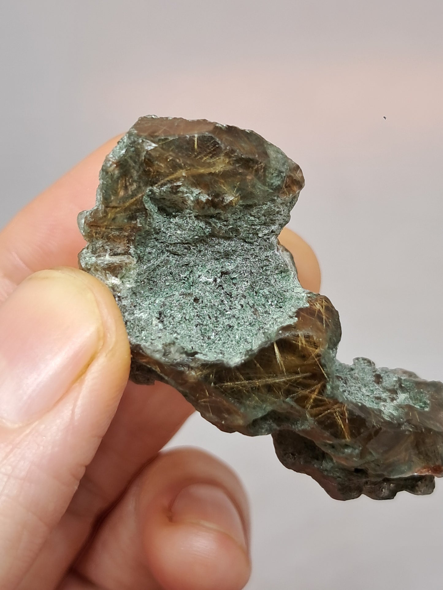 Quartz w/ Chlorite and Golden Rutile Inclusions (Kullu) Rough Stone | Natural Crystal Point | Mineral Specimen #CH43