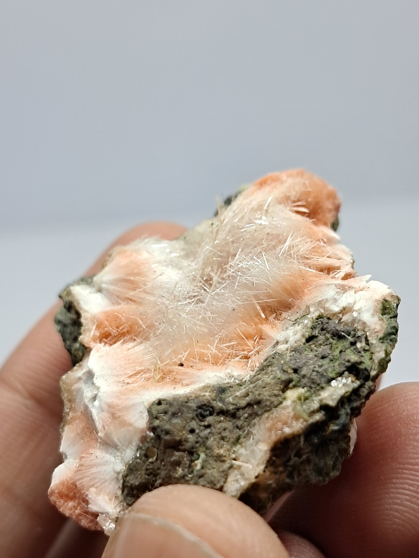 Mesolite w/ Hematite Inclusion (Madhya Pradesh) Natural Crystal| Mineral Specimen #MS16