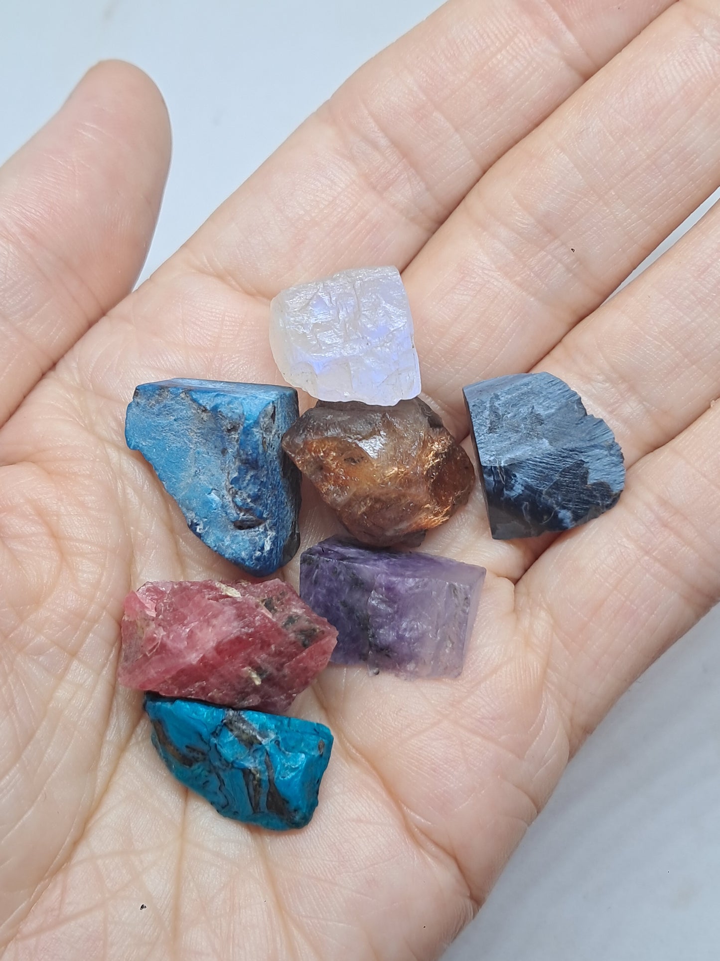 Set of 7 Mix Small Rough Stones | Raw Crystals | Natural Minerals #RCS21