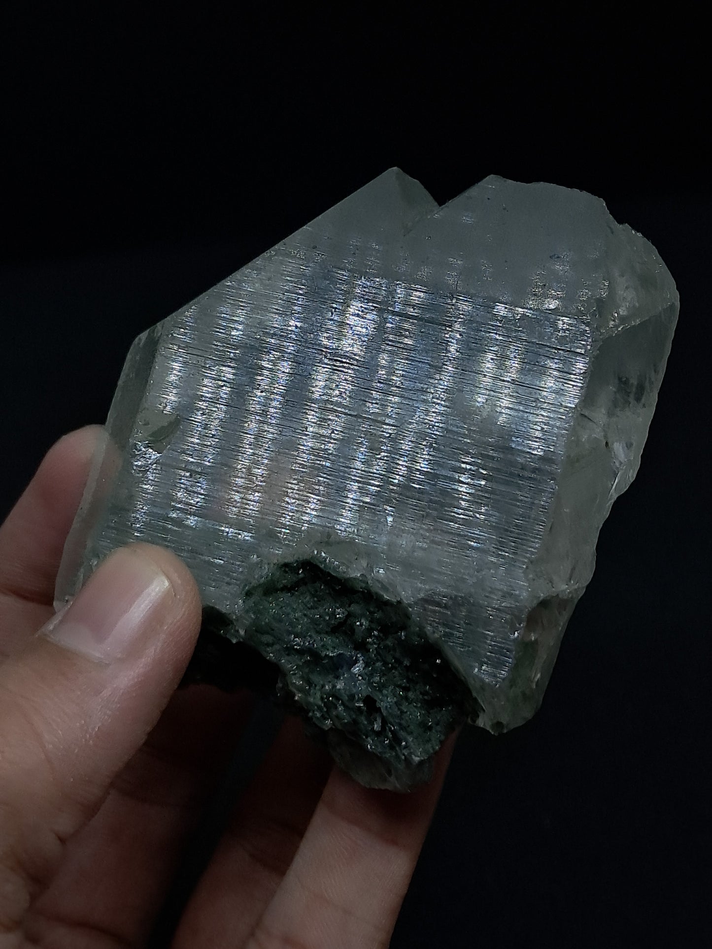 Phantom Quartz with Chlorite and Rutile inclusion (Non-precious Natural Stone) #CH32