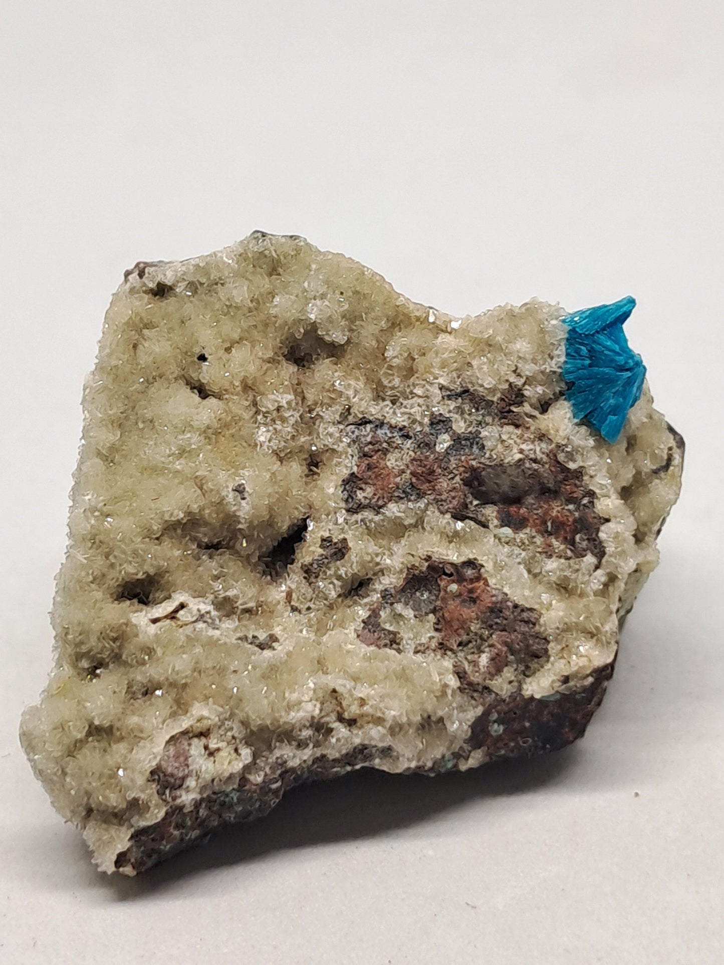 Cavansite on Heulandite Matrix (Pune) Rough Stone | Natural Crystal | Rare Mineral Specimen #CV17