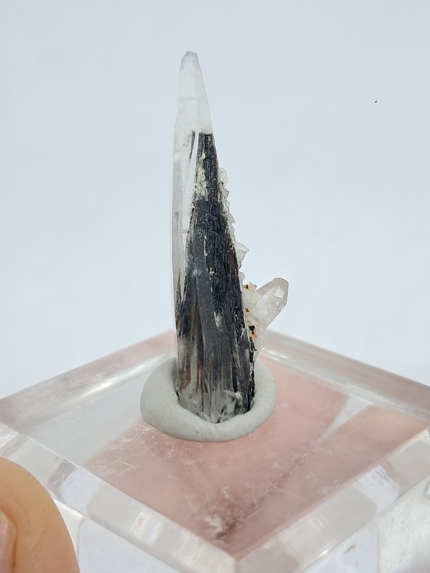 Tourmalinated Quartz Crystal Point (Karur) Natural Stone | Mineral Specimen #TQ26