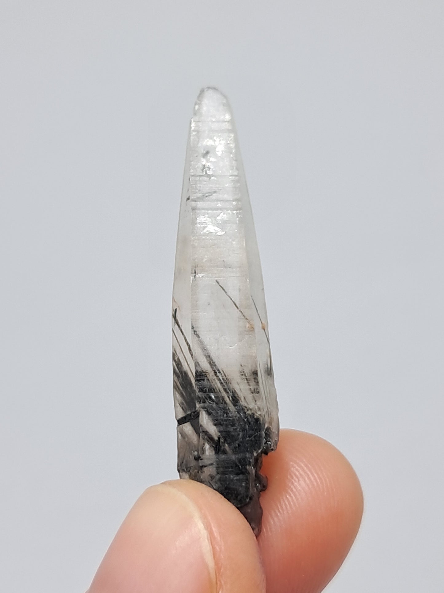 Tourmalinated Quartz Natural Crystal Point (Karur) Rough Stone | Mineral Specimen #TQ7