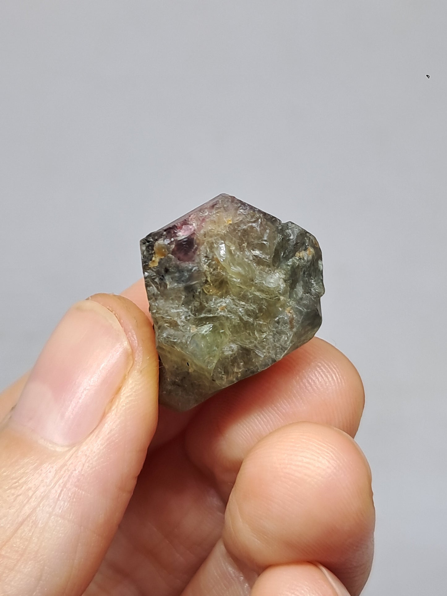 Natural Green Pink Sapphire Crystal (Karur) Rough Stone | Bicolor | Mineral Specimen #SP33