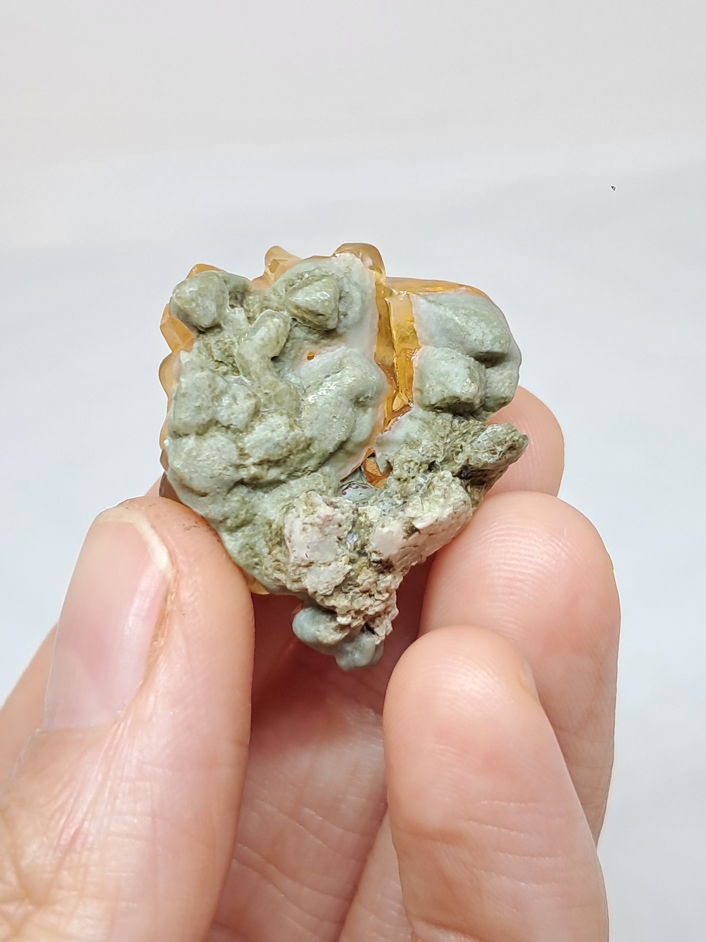 Calcita Miel (Ahmednagar) Formación de Diente de Perro | Cristal Natural | Ejemplar Mineral n.° CA26