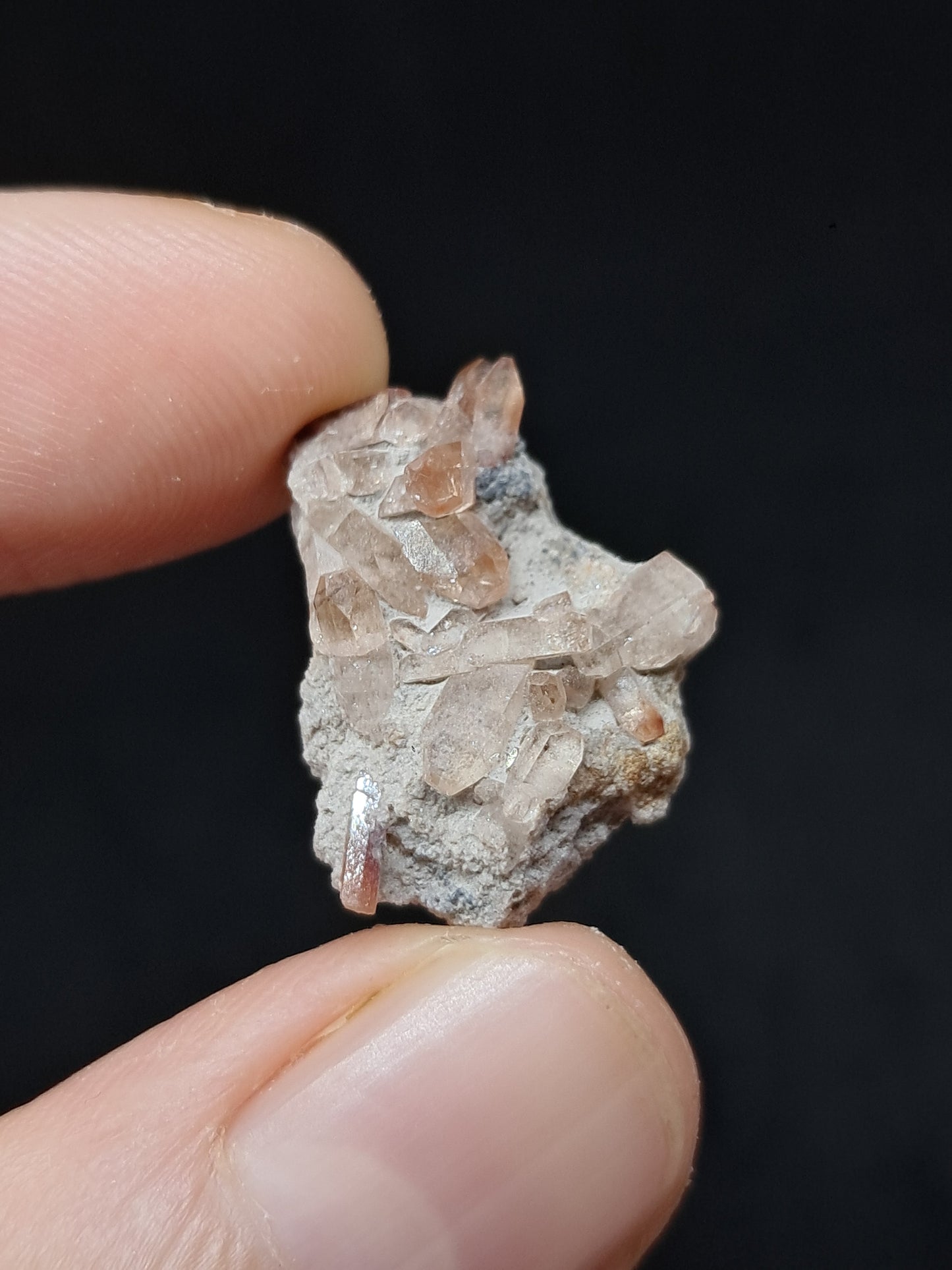 Cristales de topacio natural en matriz (México), piedra preciosa rara | Ejemplar mineral n.° TPZ15