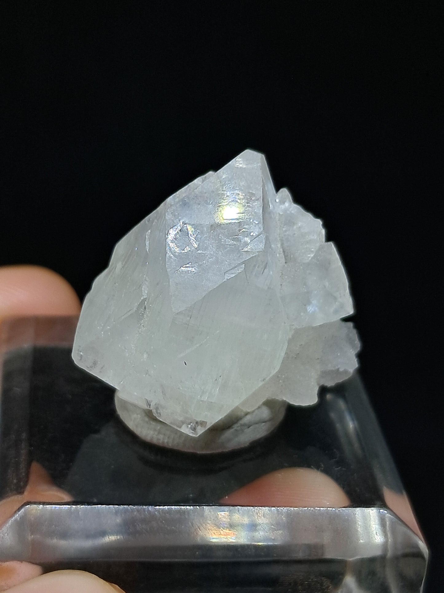 Clear Apophyllite Point w/ Heulandite (Ajanta) Natural Crystal | Mineral Specimen #AP56