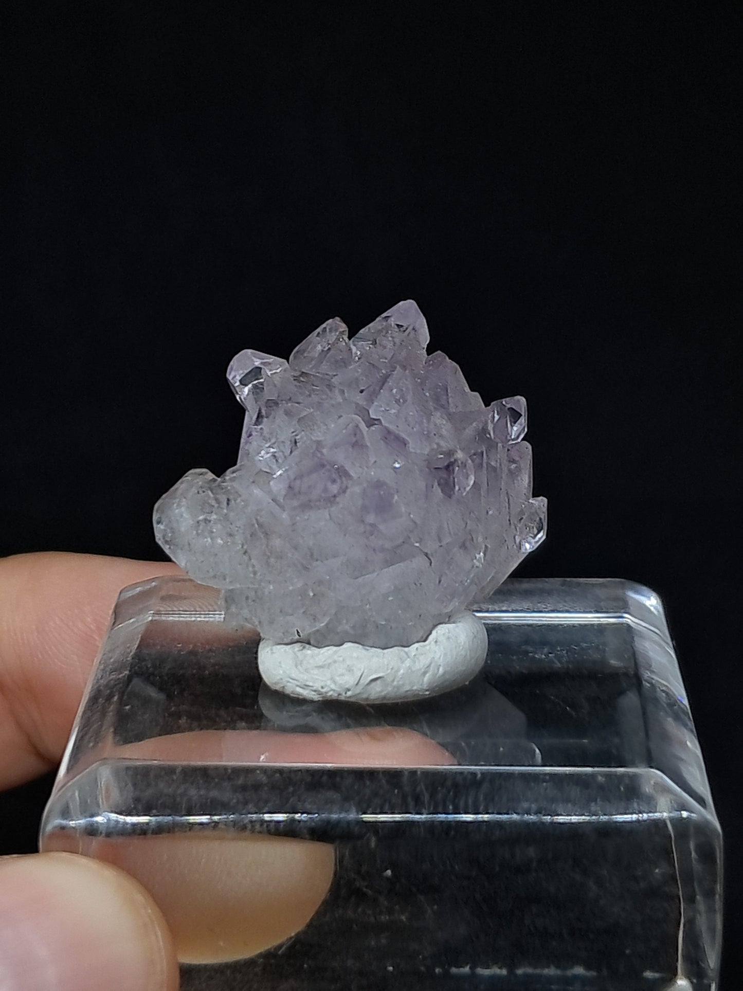 Amatista Elestial (Karur) | Cúmulo de cristales en bruto | Piedra natural | Ejemplar mineral n.° KA136