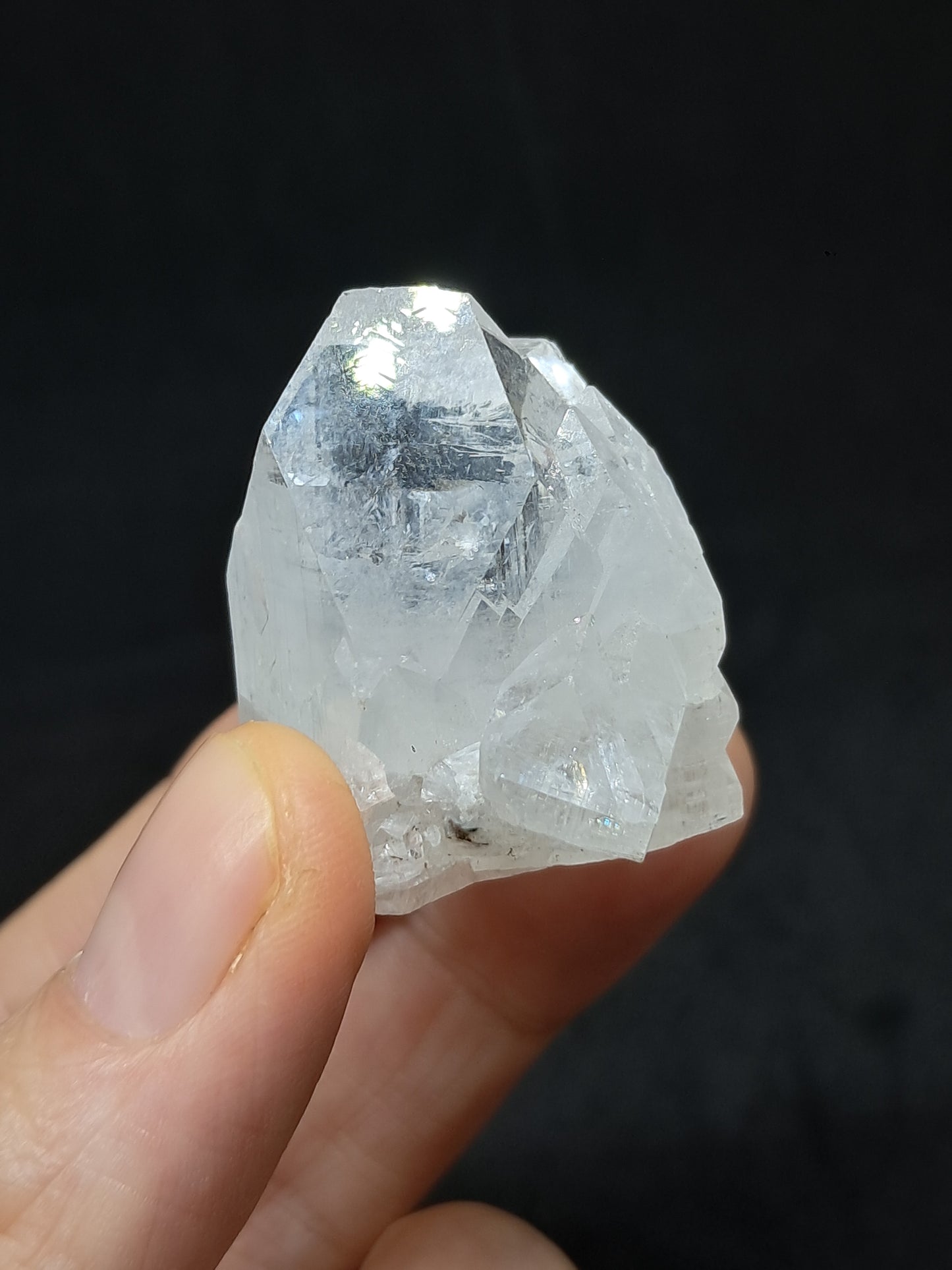 Clear Apophyllite Crystal w/ Split Termination (Ajanta) Natural Point | Mineral Specimen #AP50