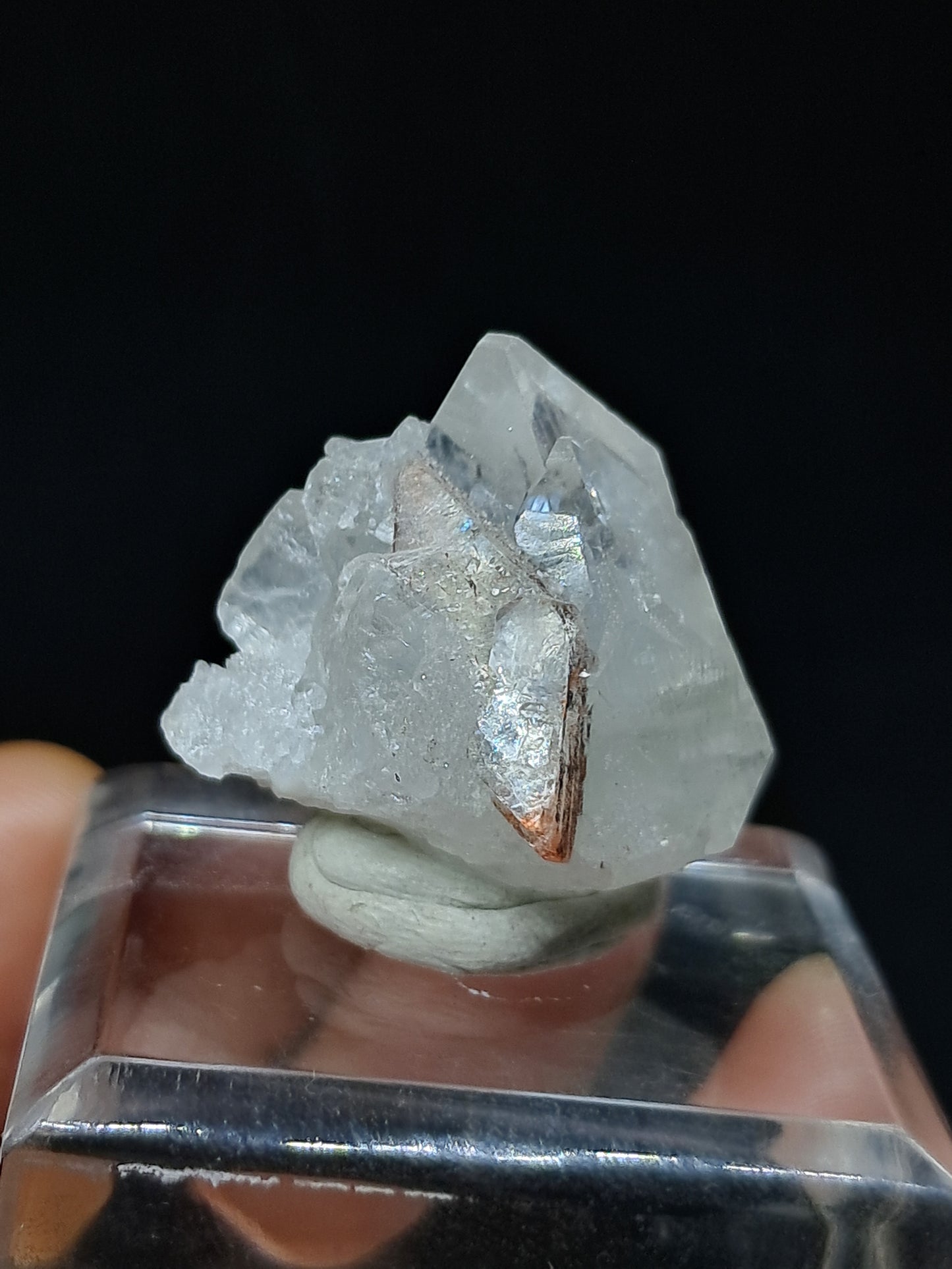 Clear Apophyllite Point w/ Heulandite (Ajanta) Natural Crystal | Mineral Specimen #AP56